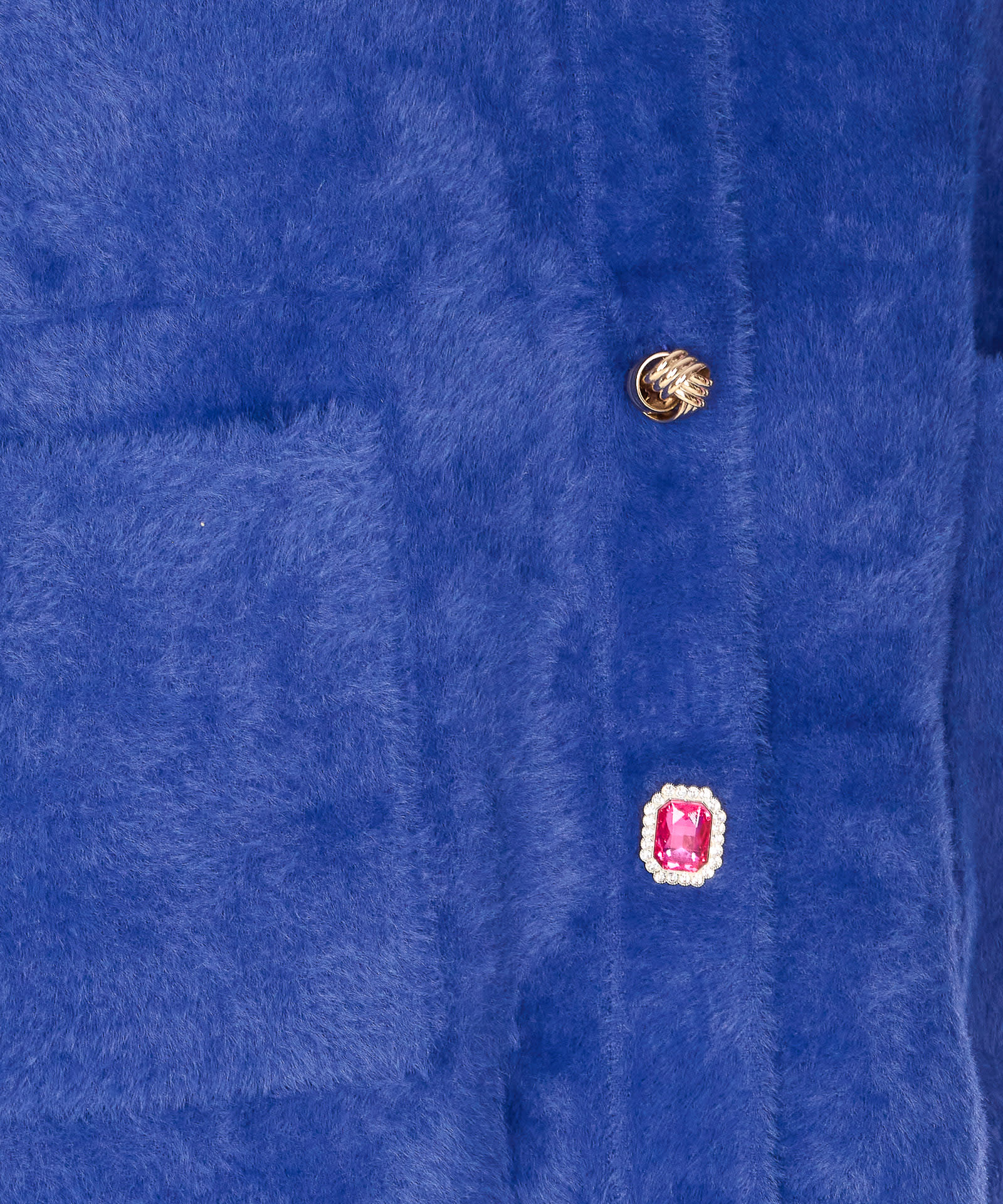 Essentiel Antwerp Leopard-print Collar Embellished-button Cardigan In Blue