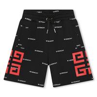 Givenchy Kids' Black Shorts For Boy With All-over Logo
