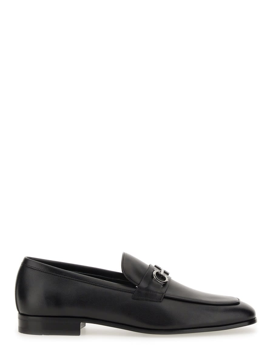 Ferragamo Gancini Ornament Calfskin Mule Loafers