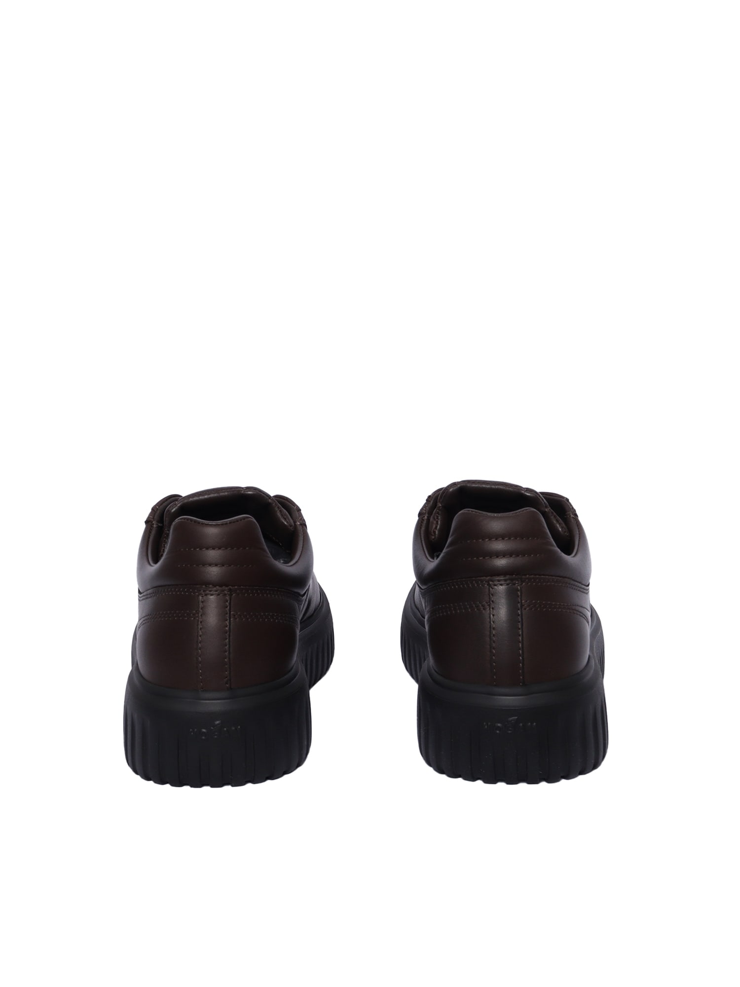 Hogan H-stripes Allacciato H Sneakers In Brown