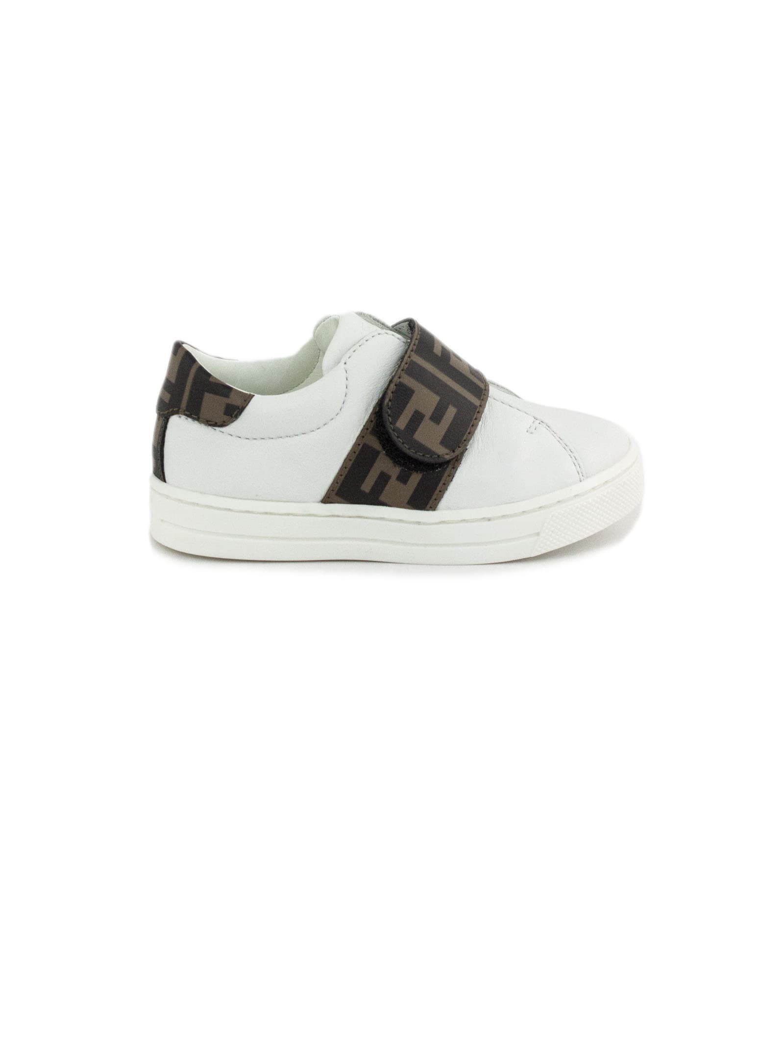 Fendi Sneakers In White Nappa Leather