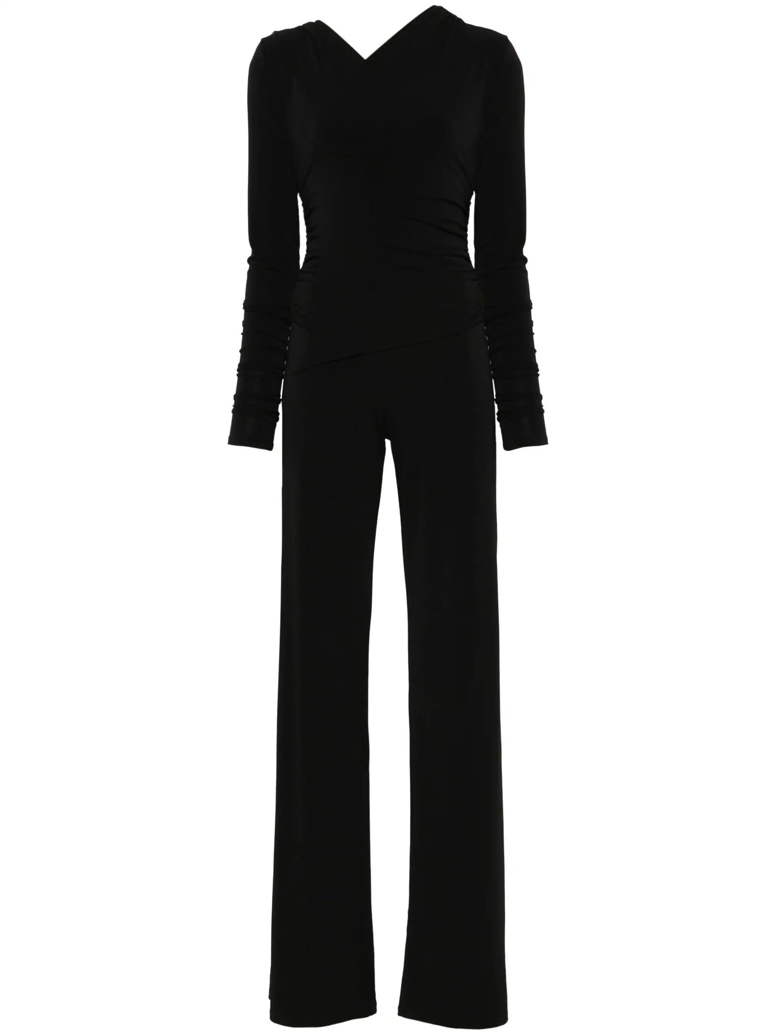 The Andamane Black Draped Jumpsuit