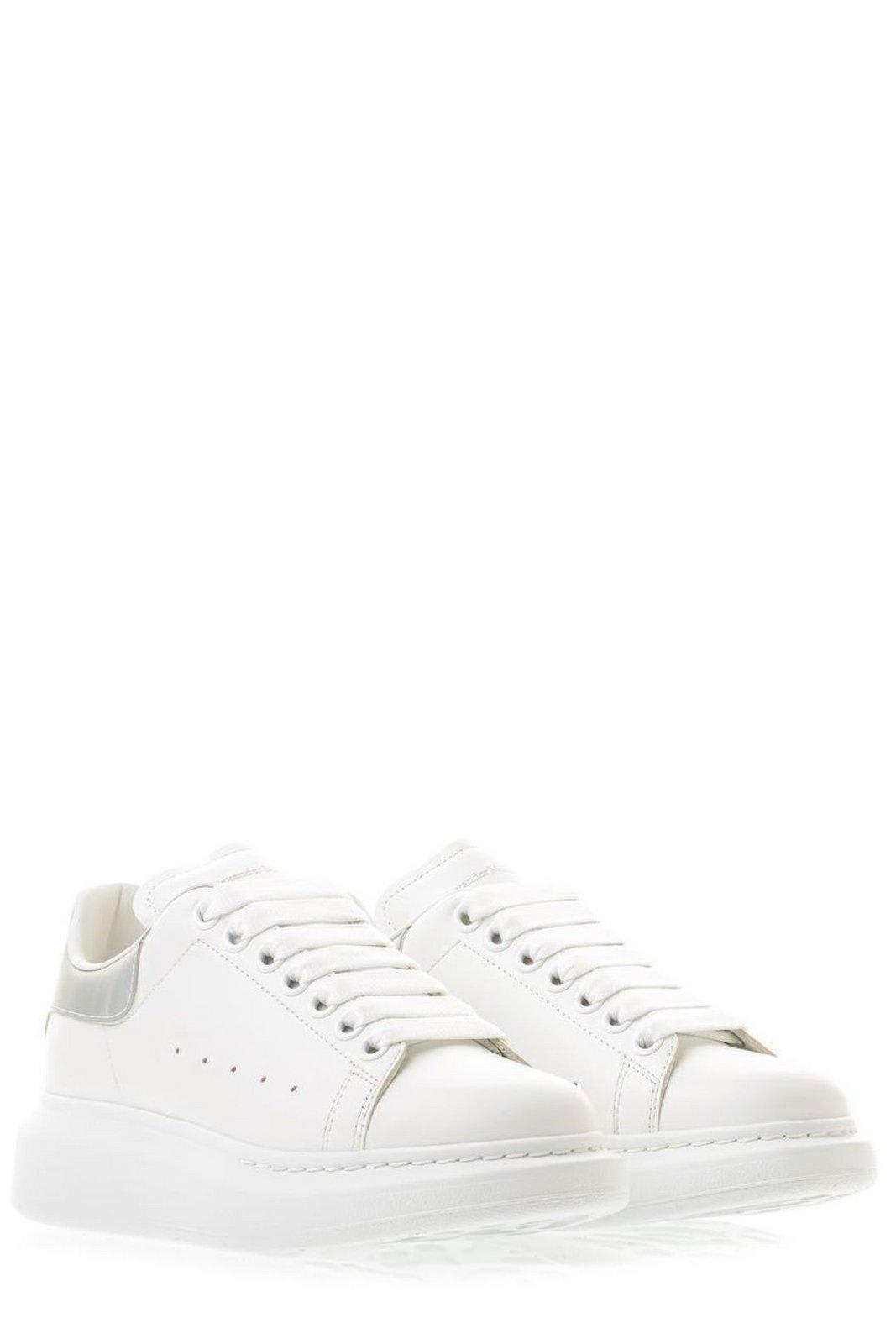 Shop Alexander Mcqueen Oversized Lace-up Sneakers In Silver
