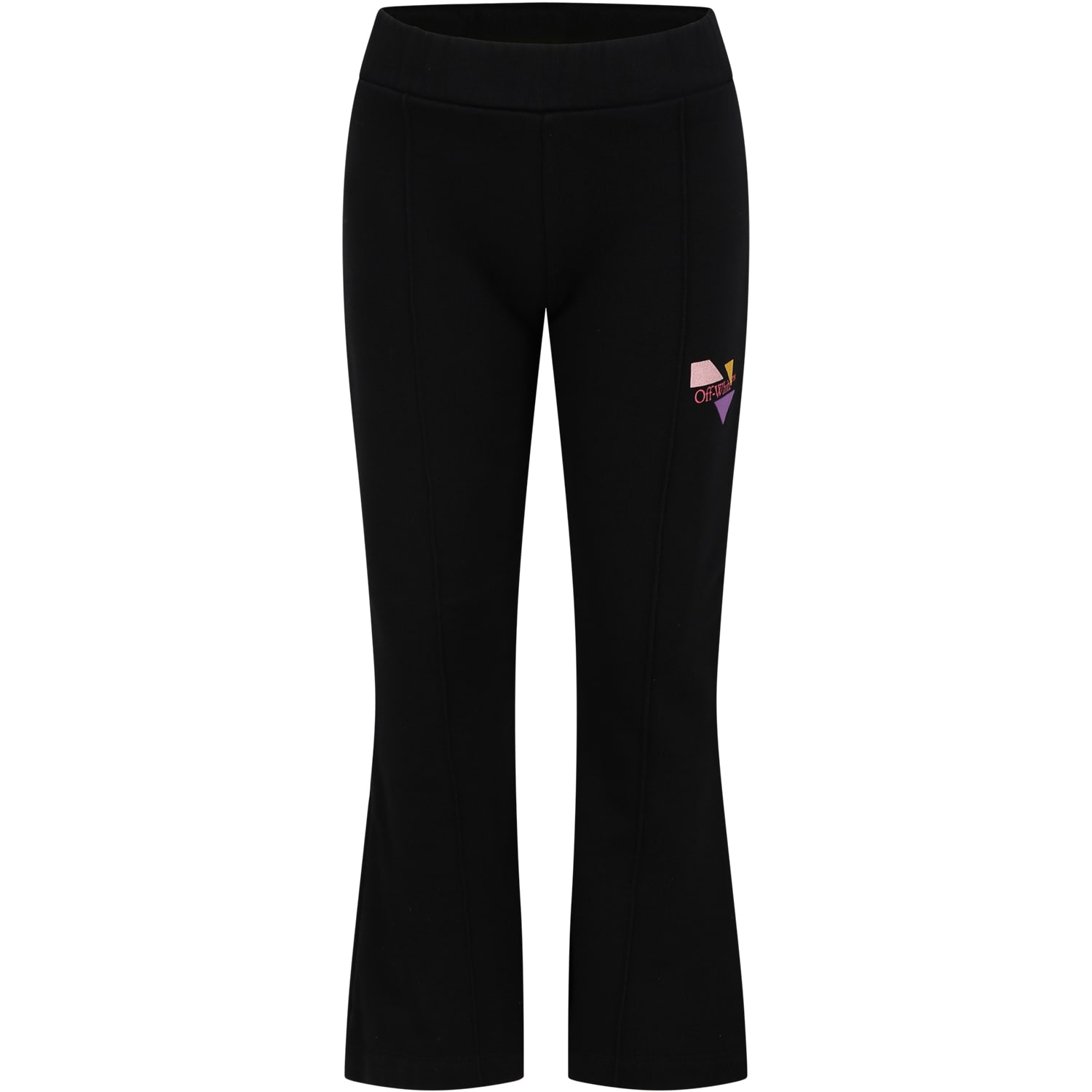 Shop Off-white Black Trousers For Girl With Logo