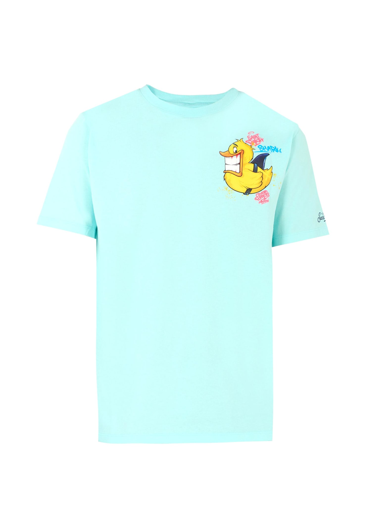 Mc2 Saint Barth Light Blue T-shirt For Boy With Logo In Blue