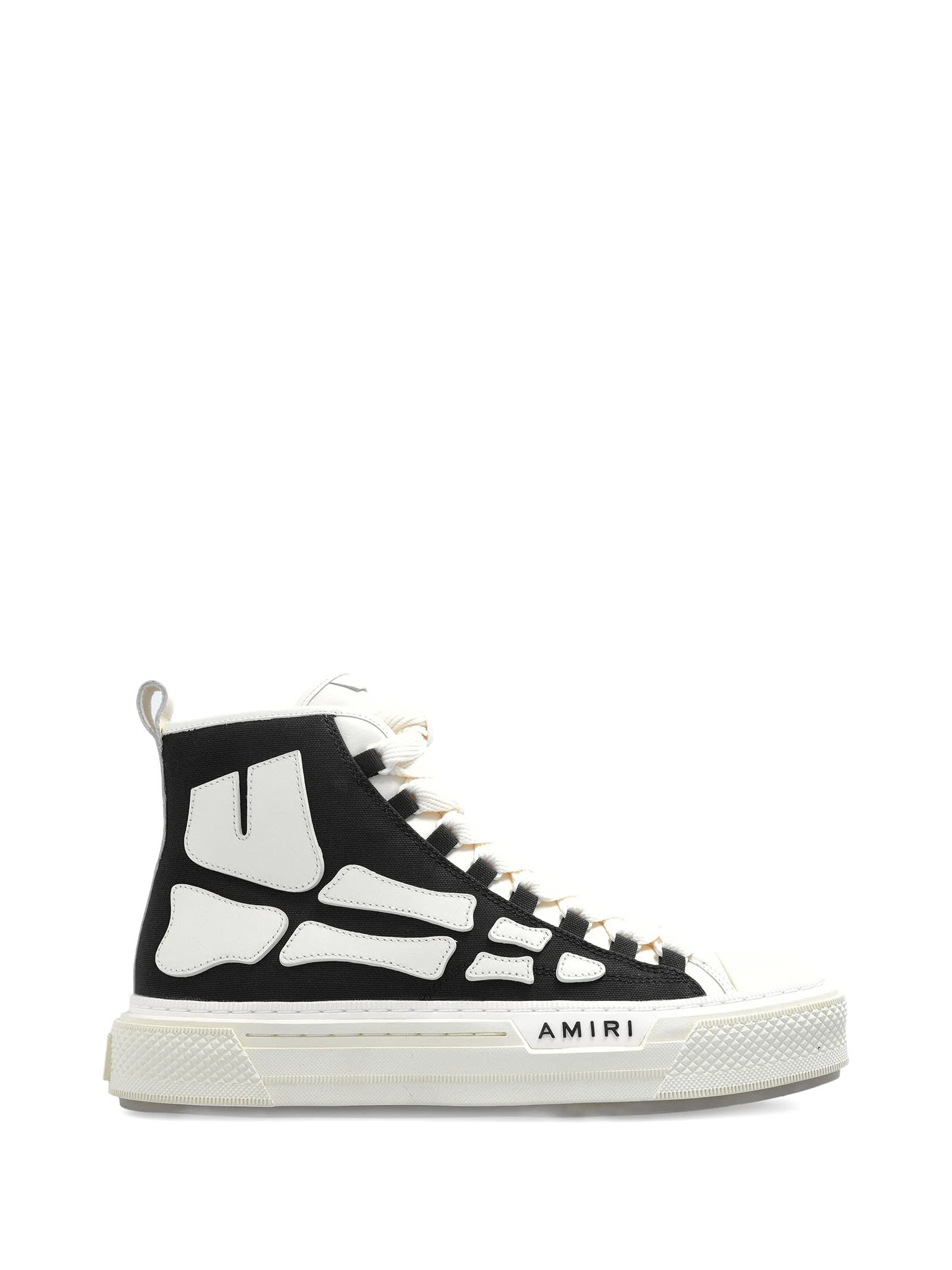 Amiri Black And White Sneaker Skel Court Hi Men In Black