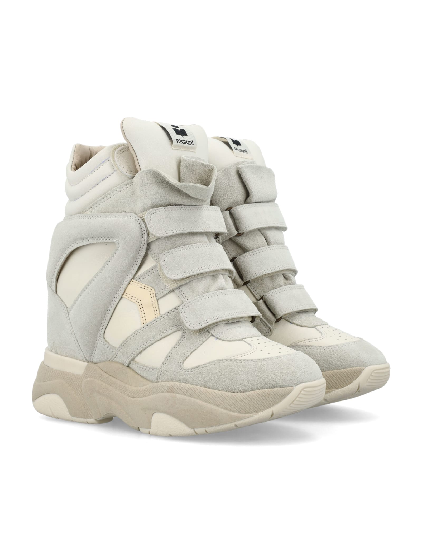 Isabel Marant Balskee High Top Sneakers With Wedge Shoes In White