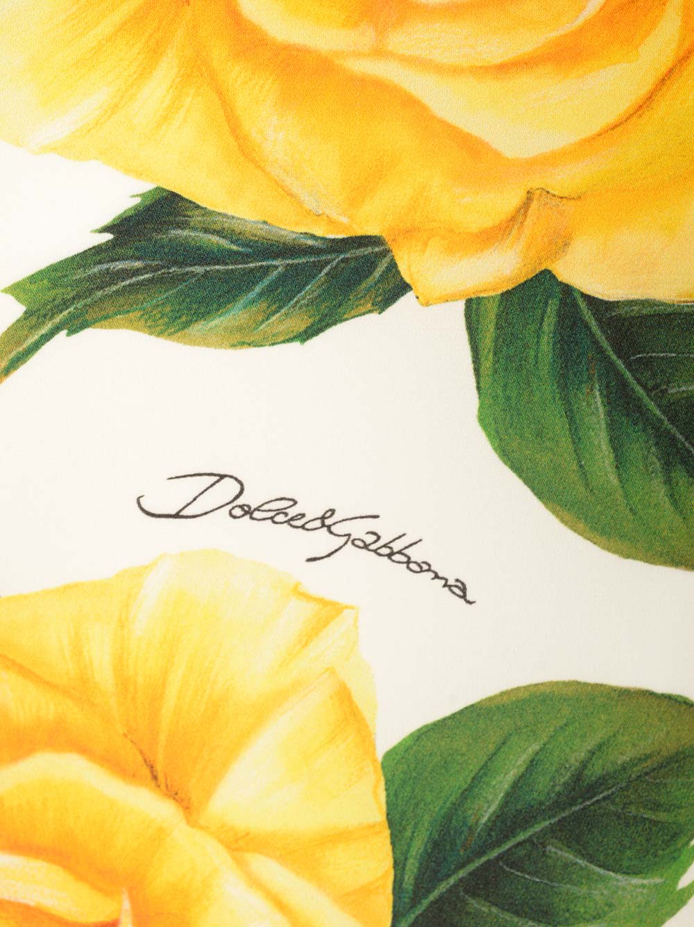 Shop Dolce & Gabbana Yellow Roses Printed Midi Dress