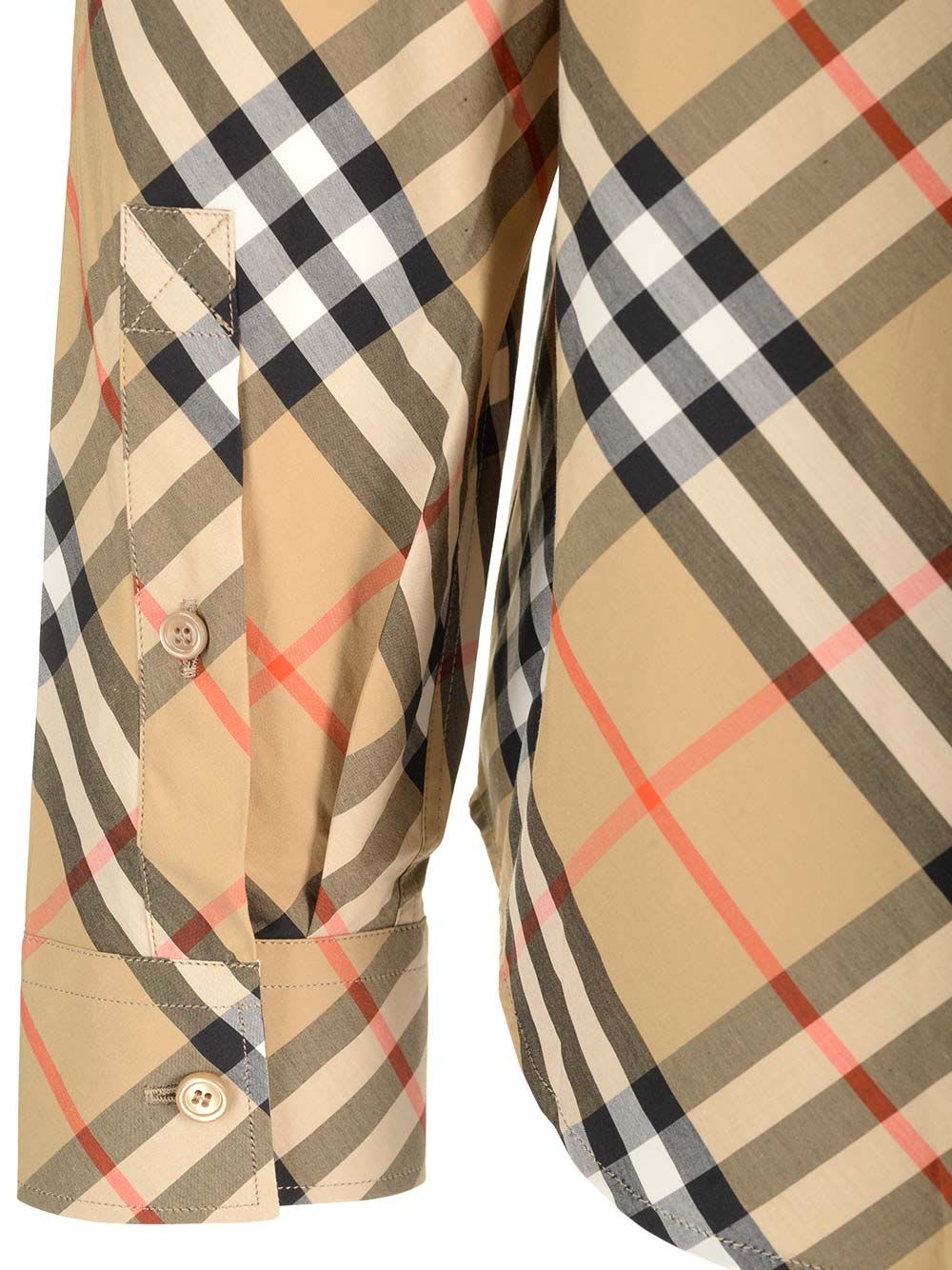 Shop Burberry Traditional Check Cotton Shirt In Beige