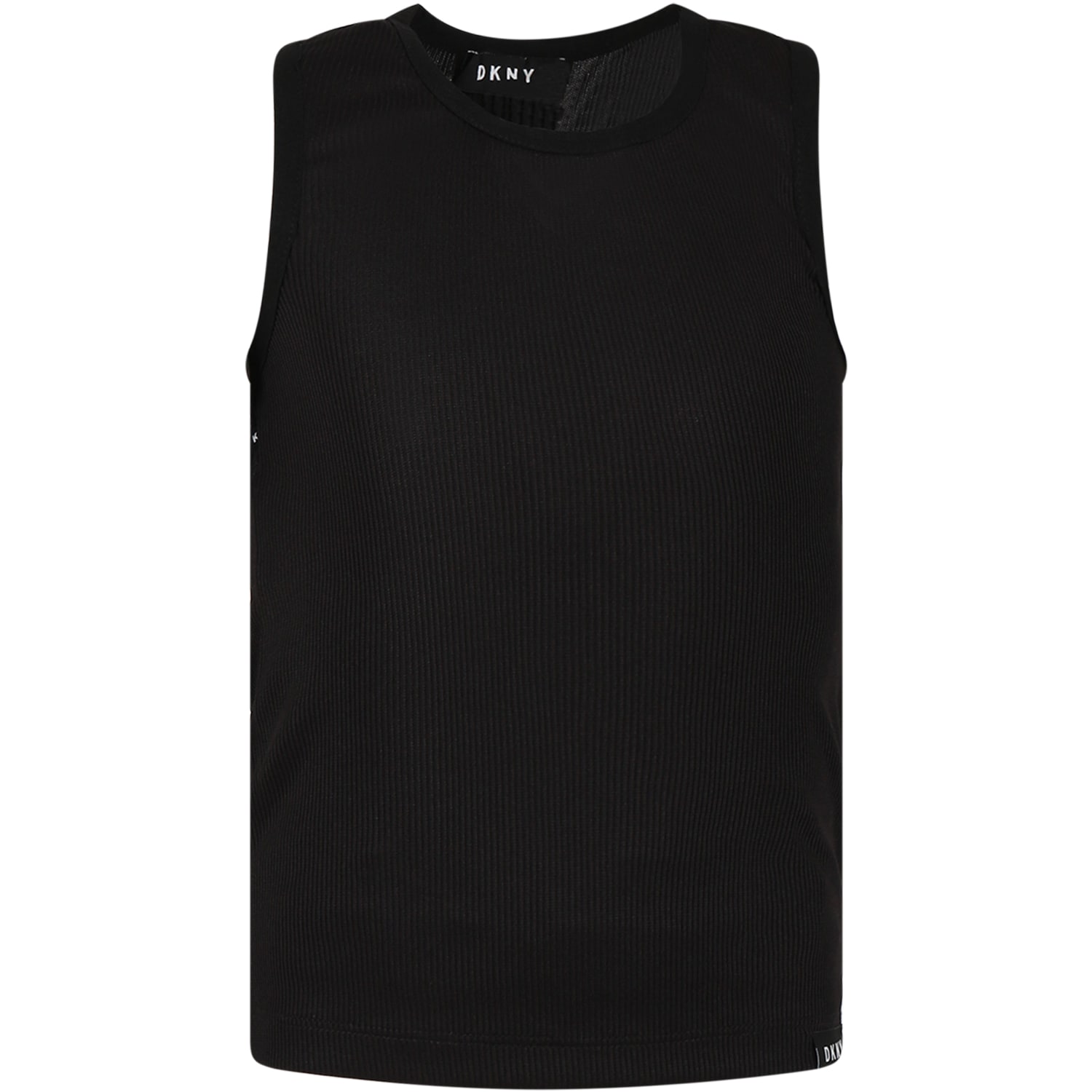 Dkny Kids' Black Tank Top For Girl With Logo
