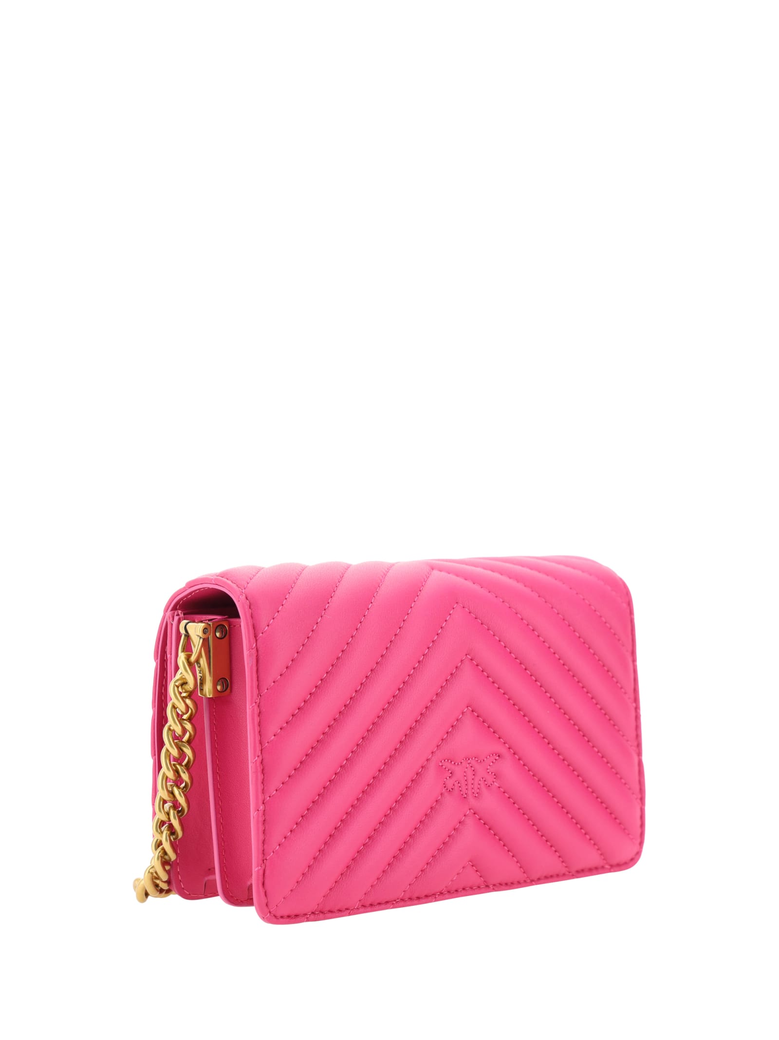 Shop Pinko Love Click Mini Shoulder Bag In Pink