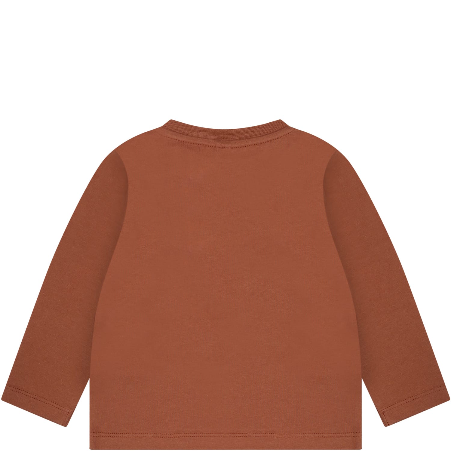 Shop Stella Mccartney Brown T-shirt For Baby Boy With Print