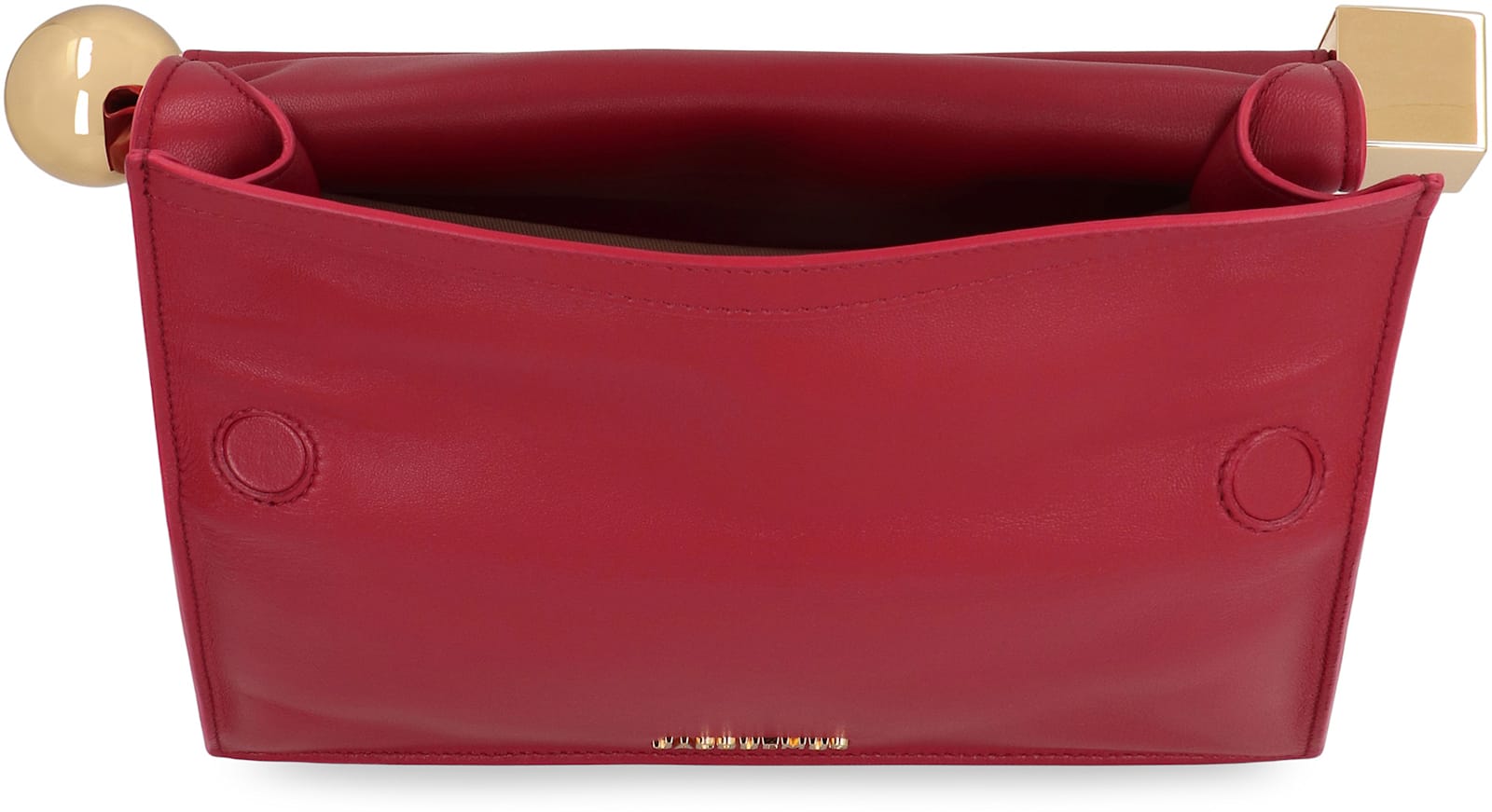 Jacquemus Square Leather Pouch In Red