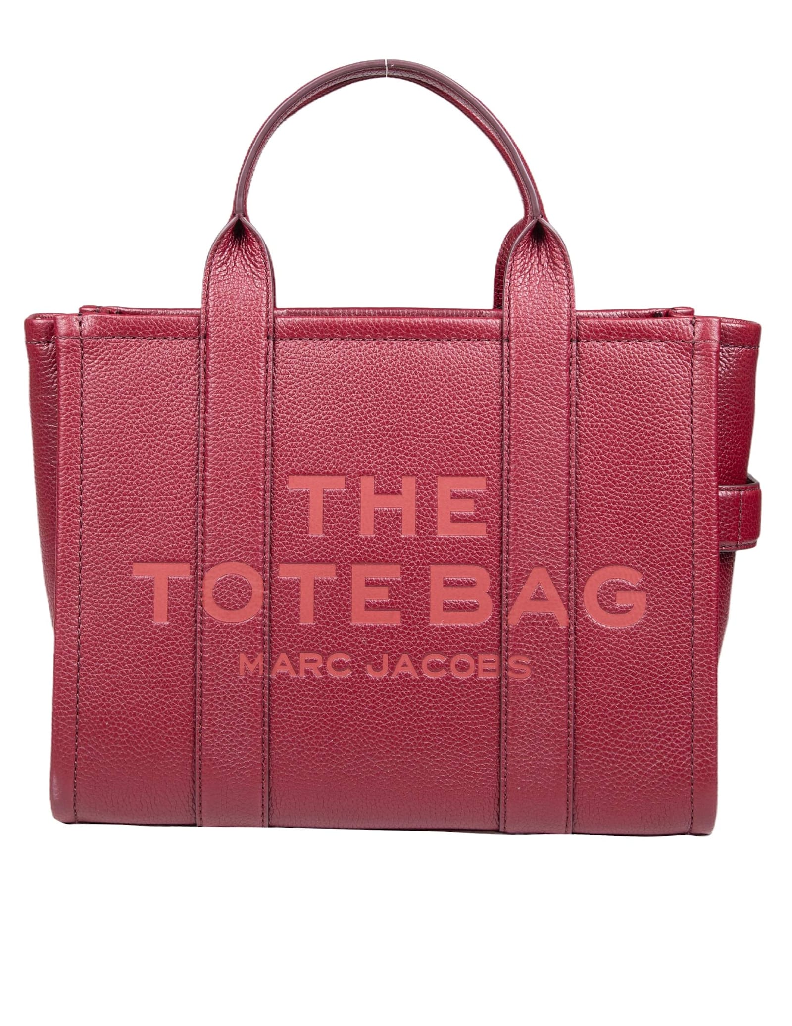 Marc Jacobs The Leather Medium Tote Bag In Cherry