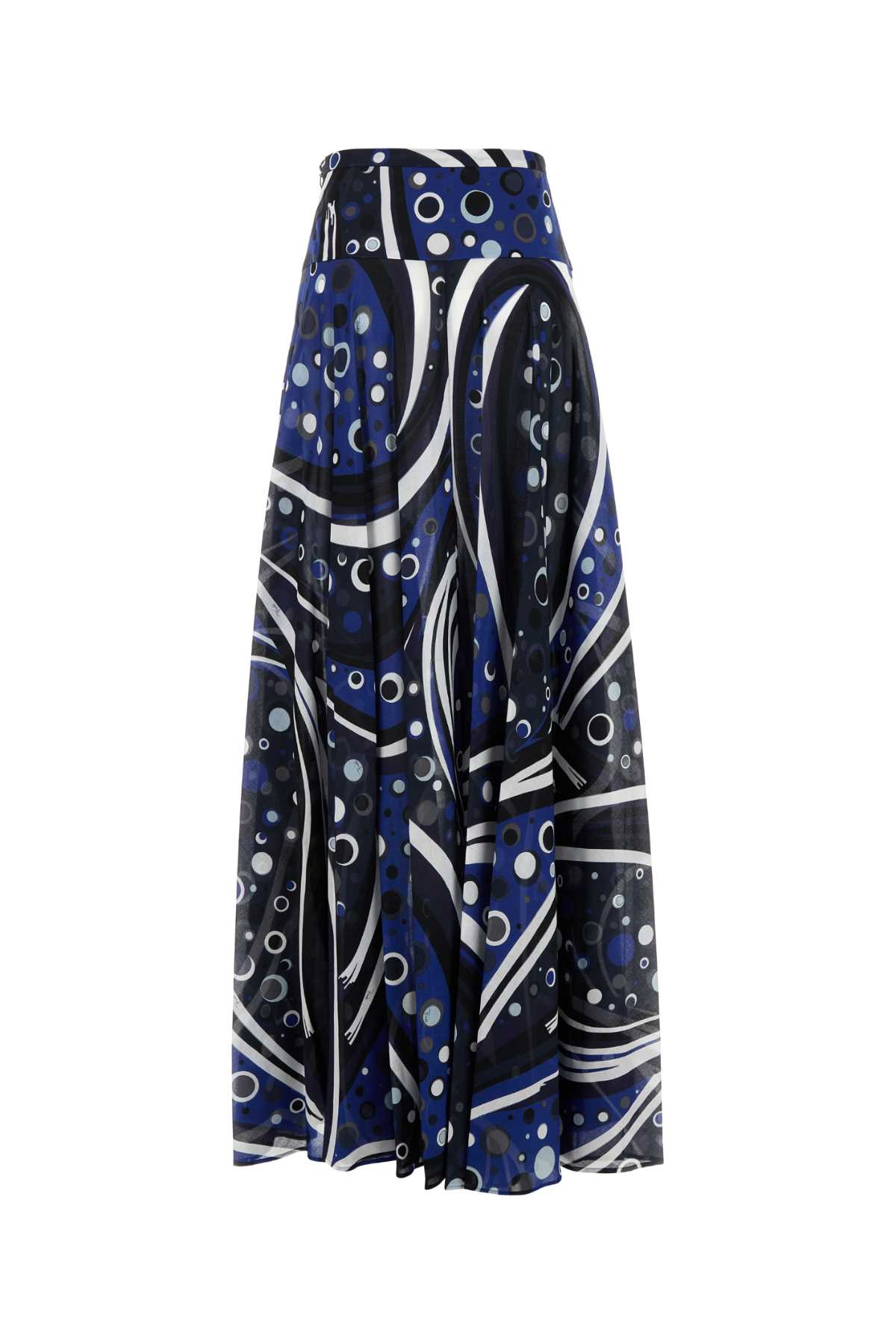 Shop Pucci Printed Cotton Skirt In Navy