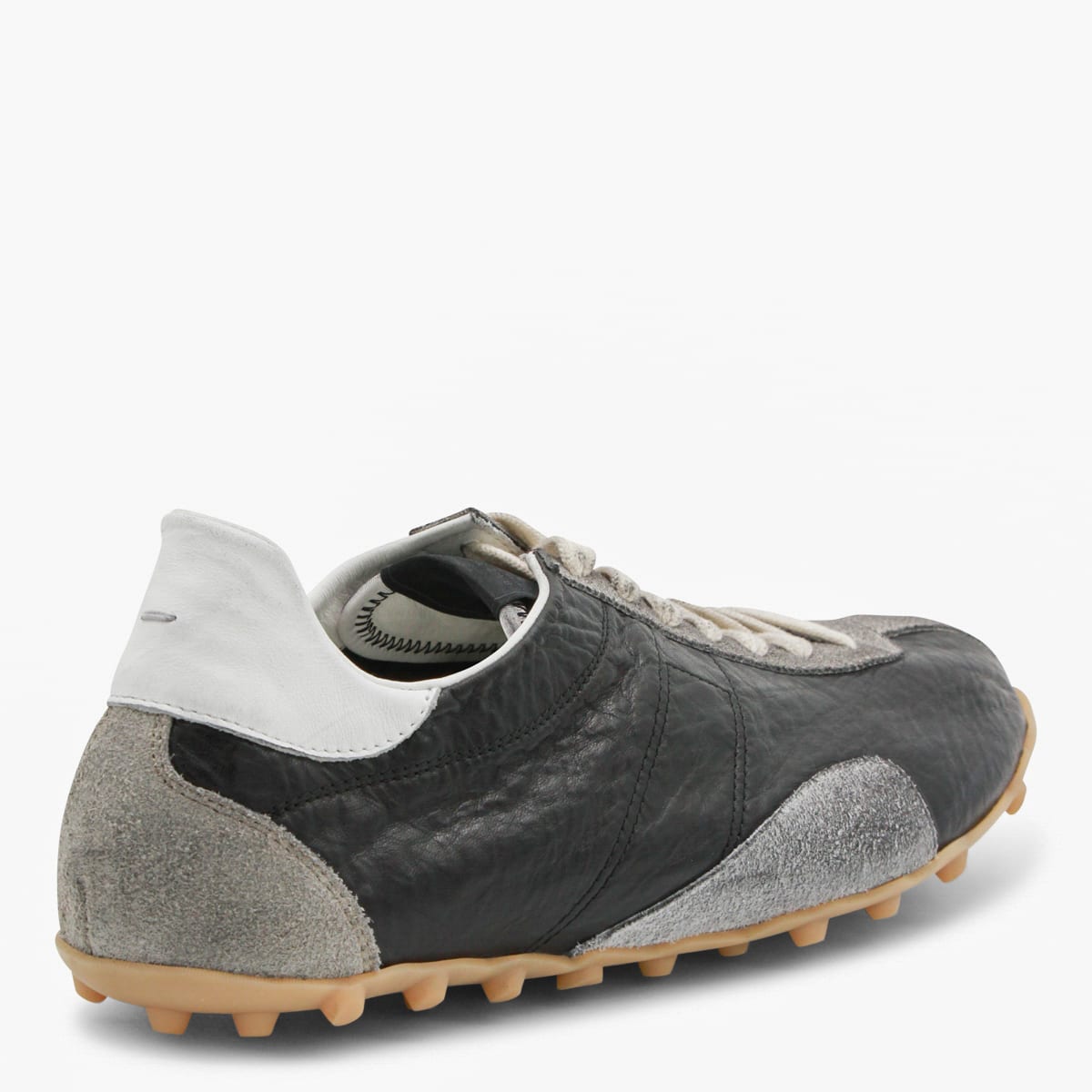 Maison Margiela Sneakers Sprinters In Suede And Leather With Vintage Finish In Black
