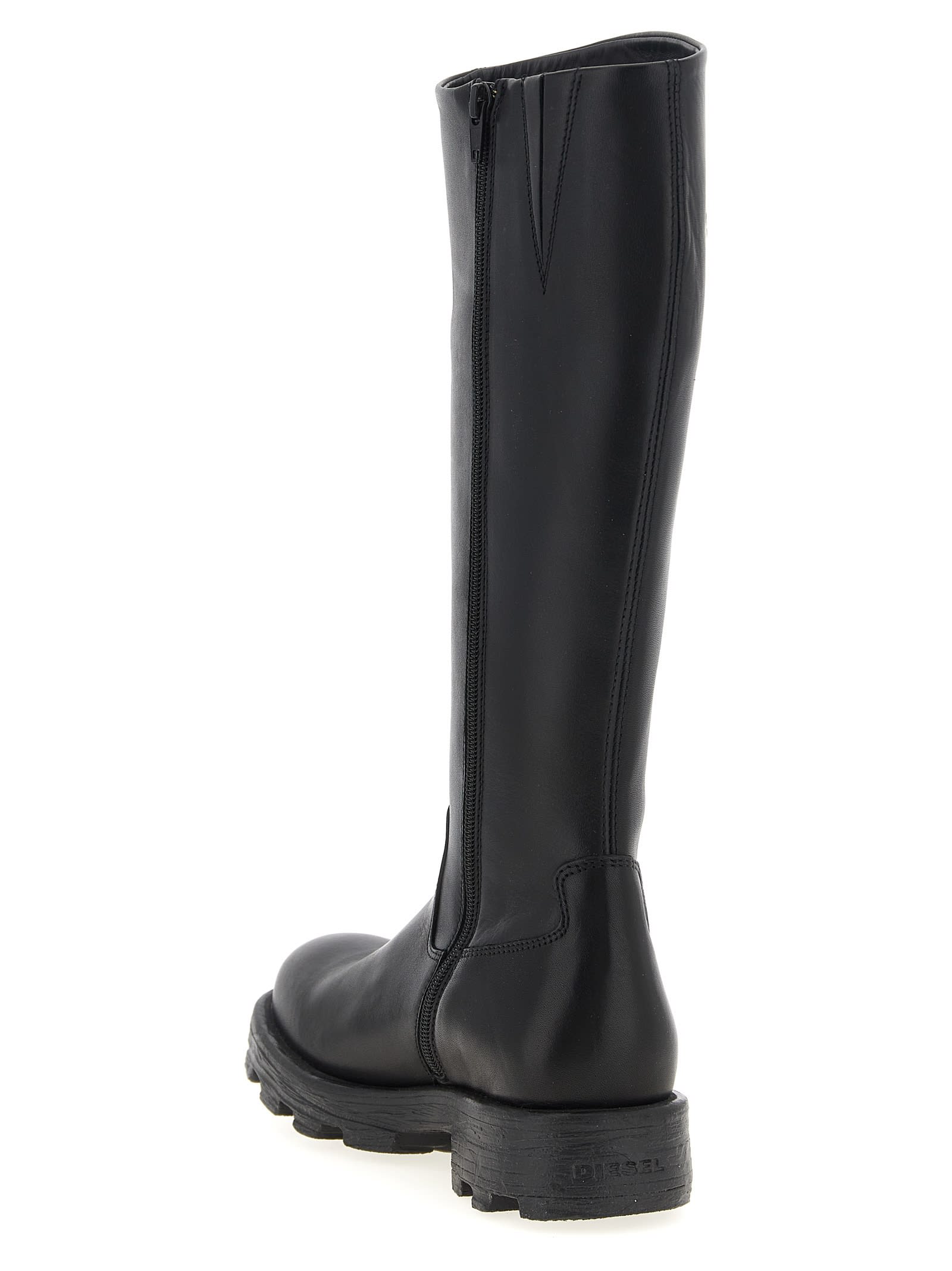 Diesel Black D-hammer Hb D W Tall Boots In Black