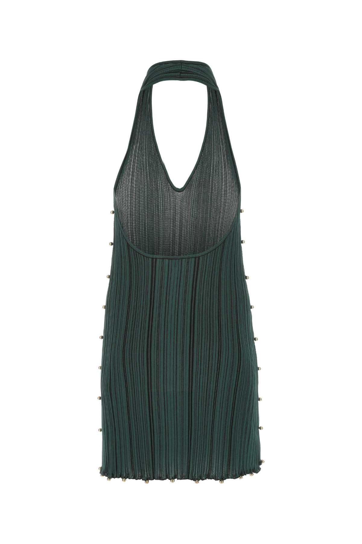 Shop Bottega Veneta Bottle Green Polyester Blend Mini Dress In 3061