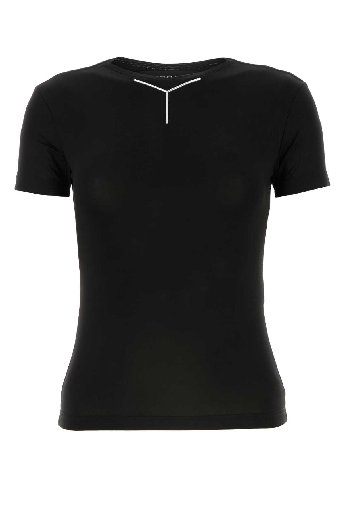 Black Stretch Viscose T-shirt