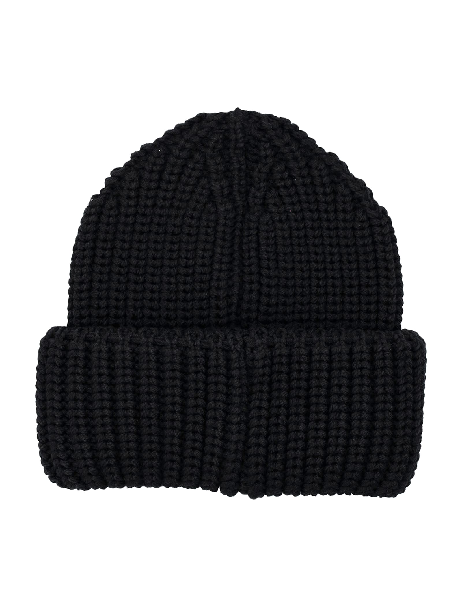 Moncler Grenoble Ribbed Beanie With Logo In Black