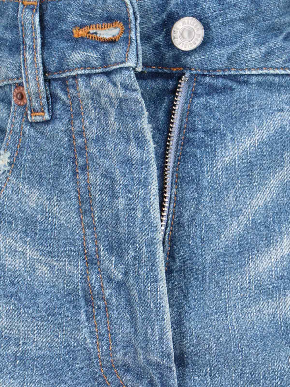 Mm6 Maison Margiela Blue Denim Twisted Maxi Skirt In Blue