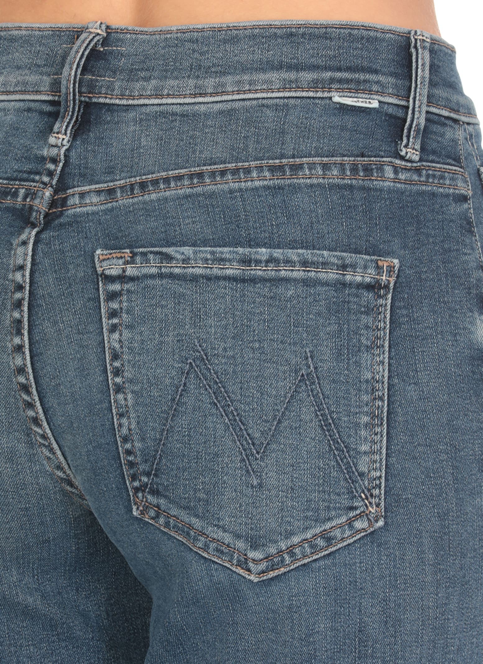 Mother The Mid Rise Maven Sneak Jeans In Washed Blue