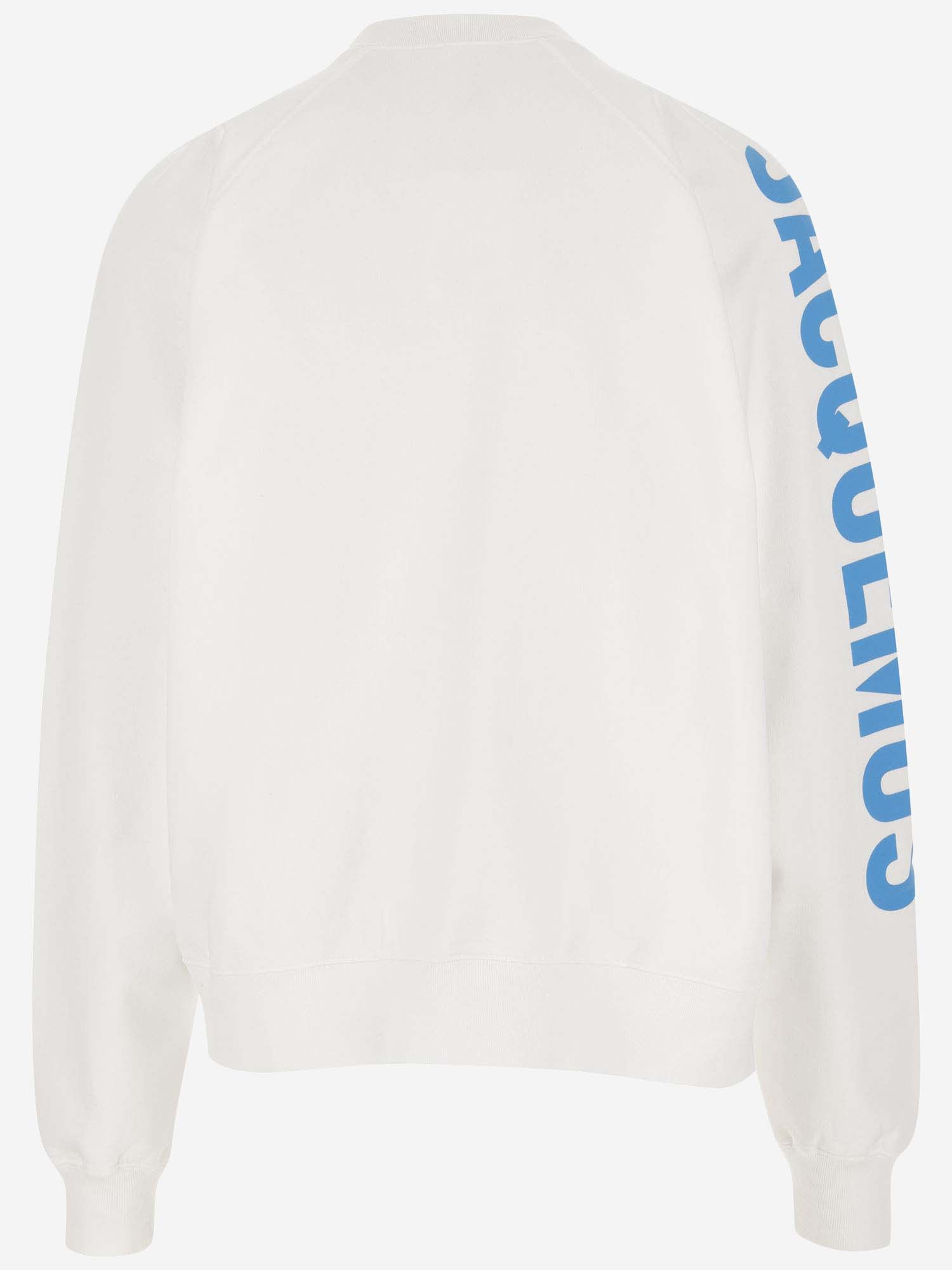 Shop Jacquemus Cotton Sweatshirt With Logo In White