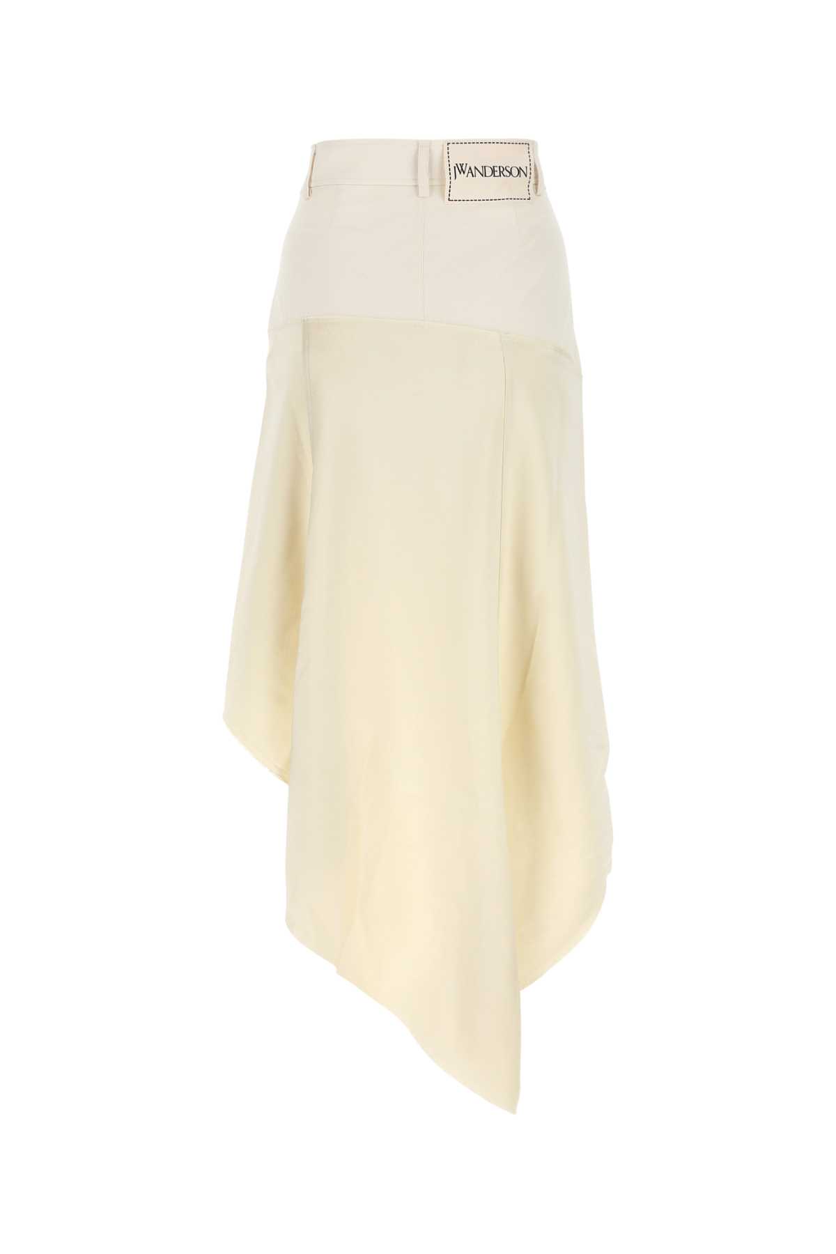 Shop Jw Anderson Ivory Polyester Skirt In 002