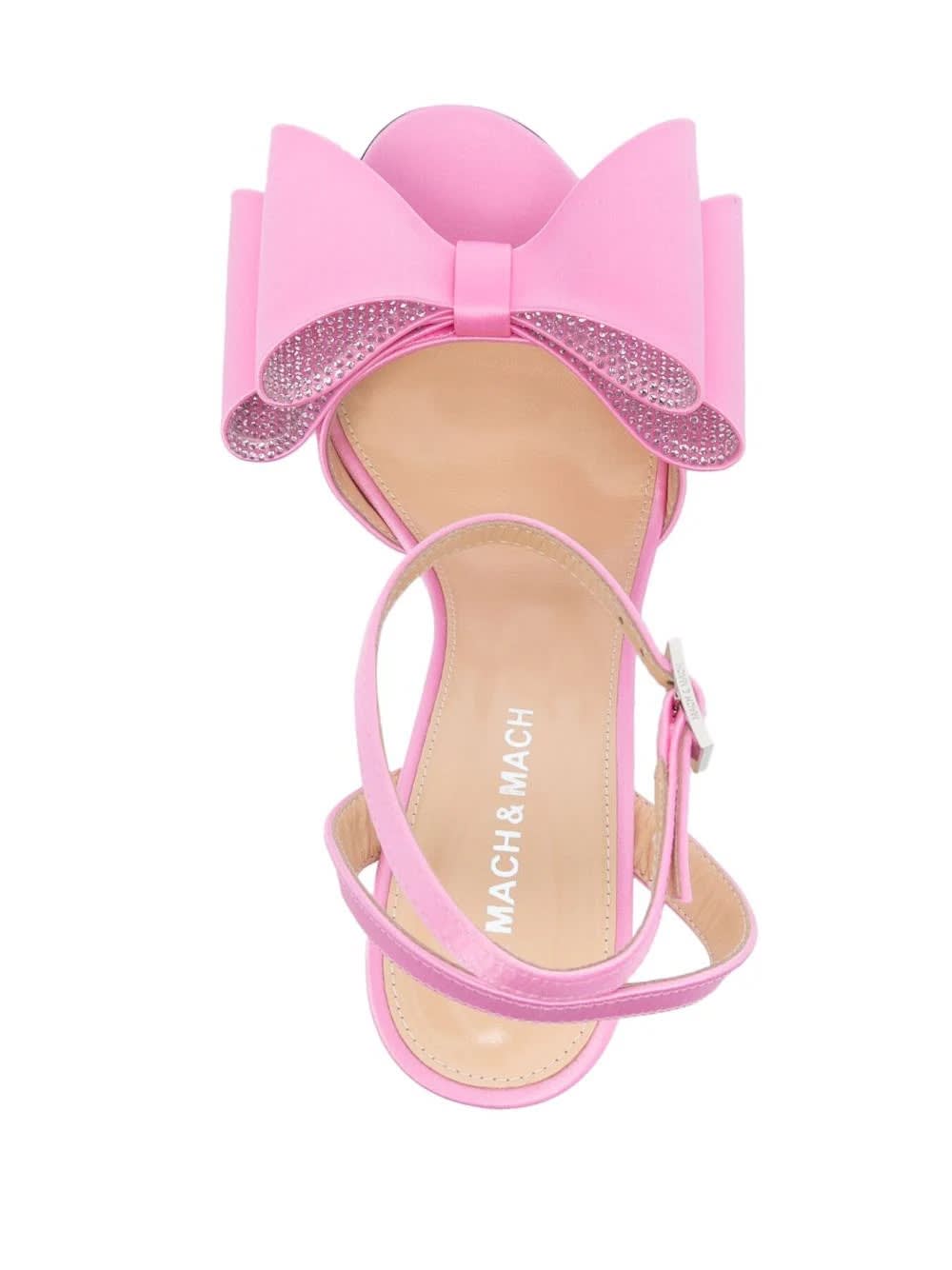 Shop Mach &amp; Mach Le Cadeau 95 Mm Sandals In Pink Satin