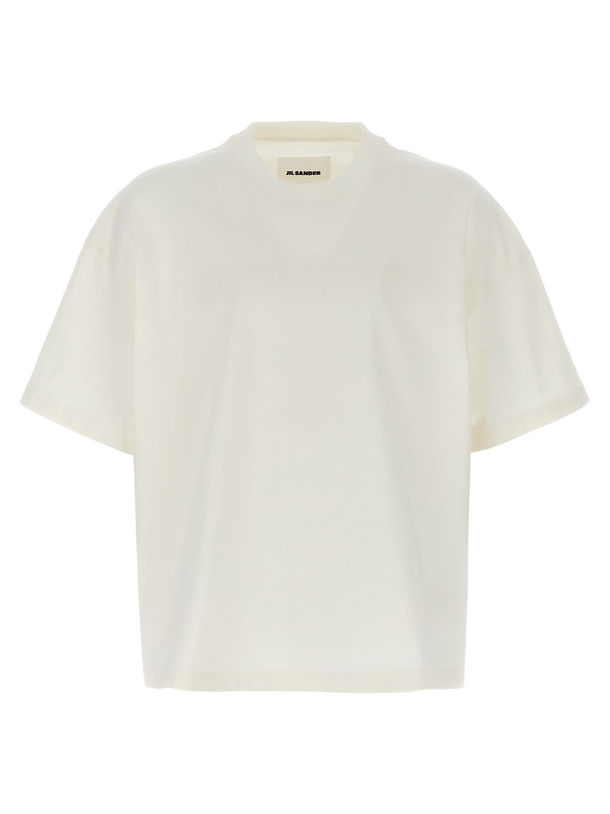 Shop Jil Sander Logo Printed Crewneck T-shirt