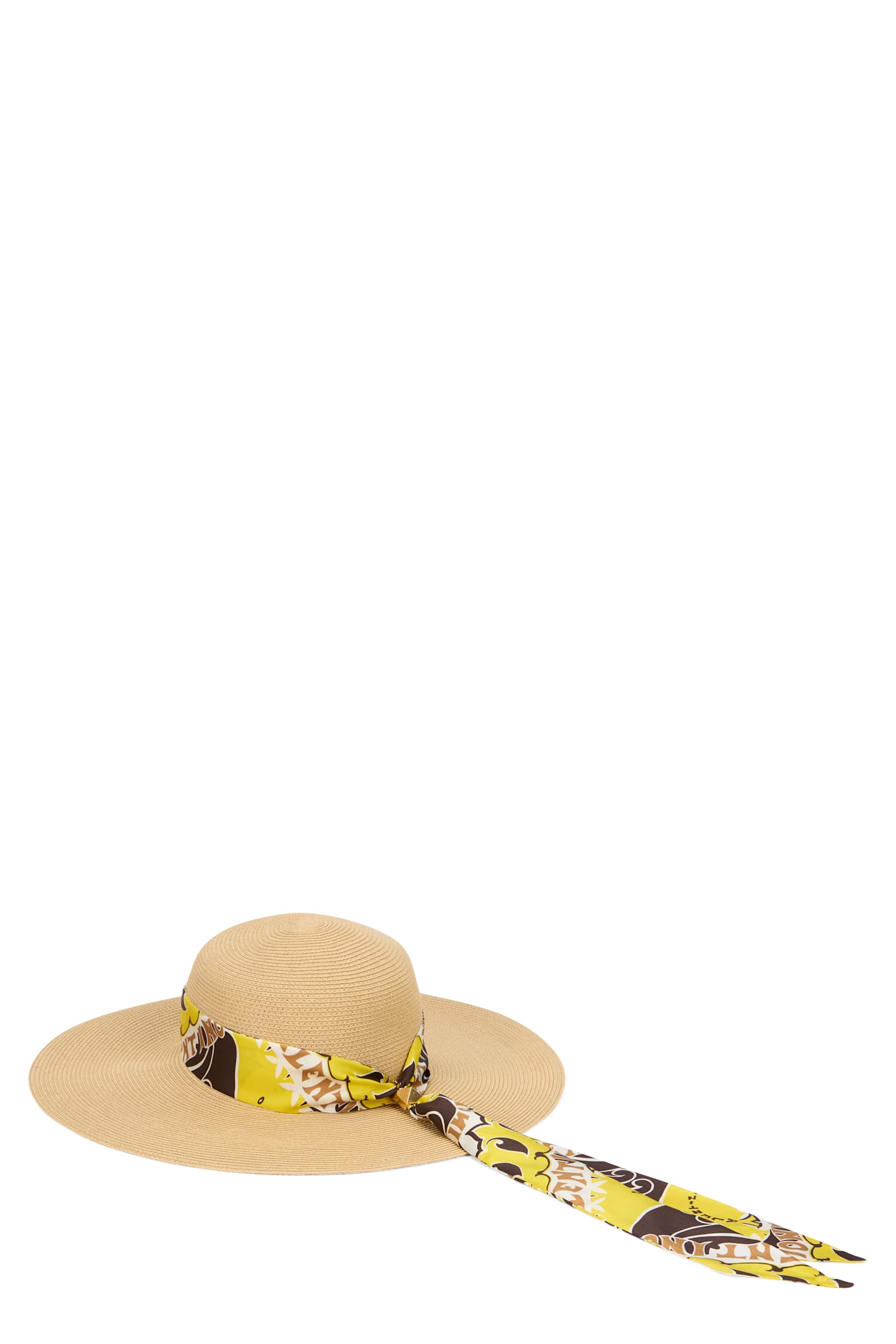 Valentino Elegant Summer Hat With A Wide Brim In Neutral