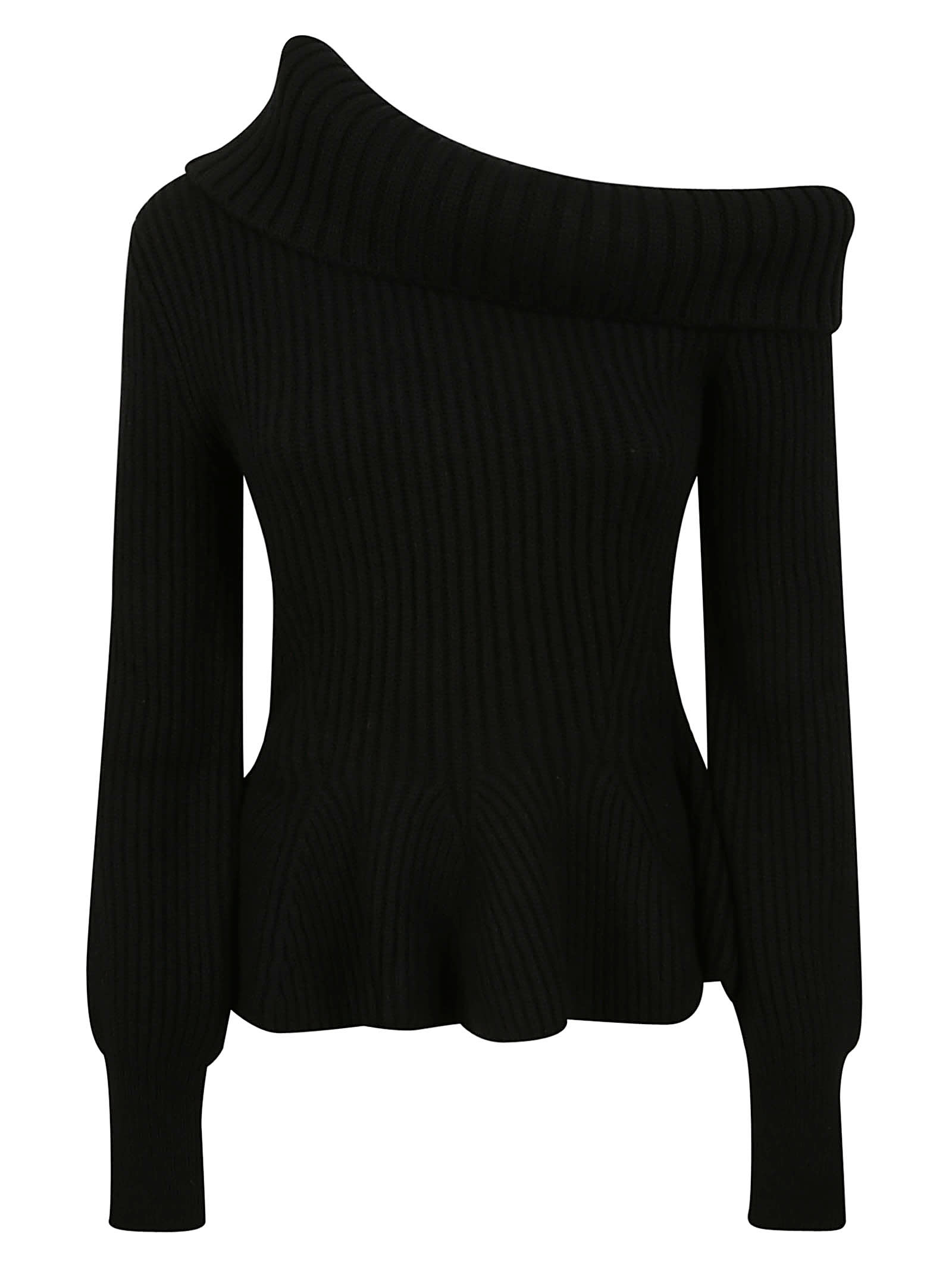 Alexander McQueen Asymmetric Collar Knit Sweater