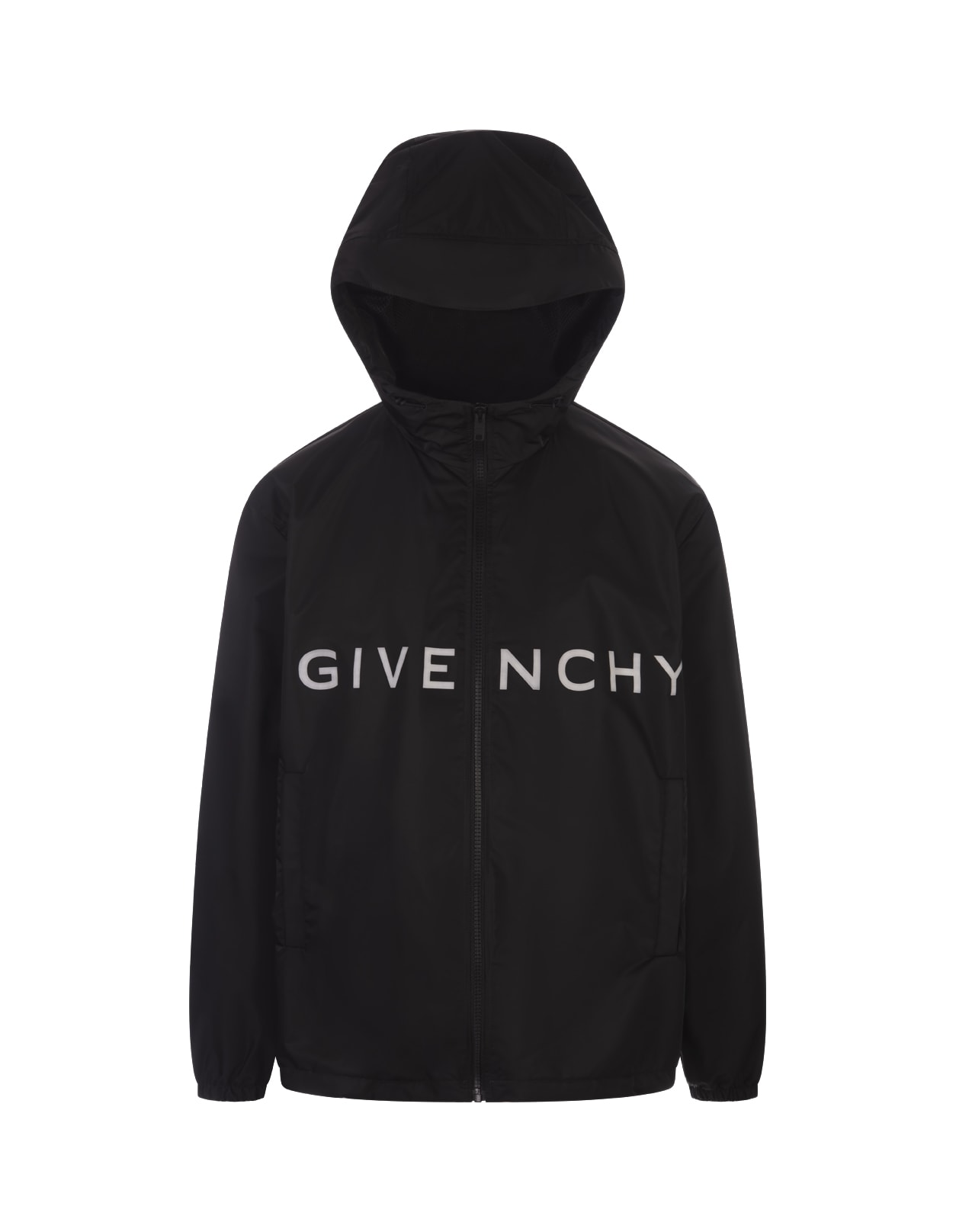 Shop Givenchy Black Technical Fabric Windbreaker Jacket