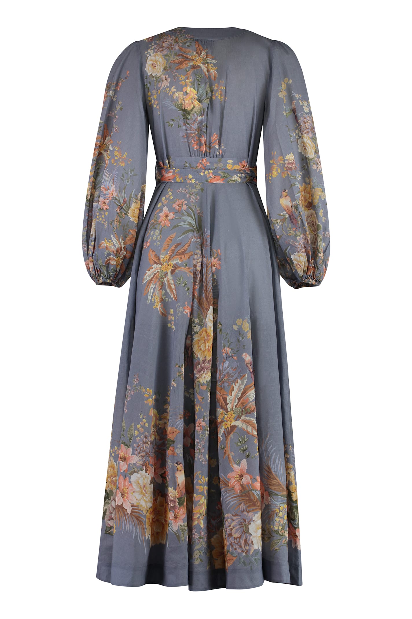 Shop Zimmermann Tallow Wrap-dress In Blue/pink