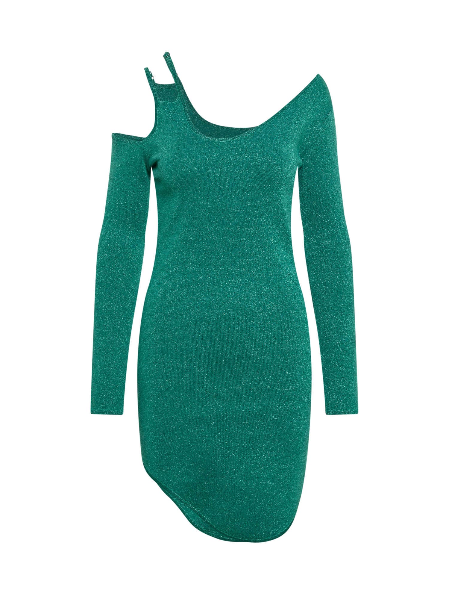 Shop Jw Anderson Dress With Cut-out In Emerald