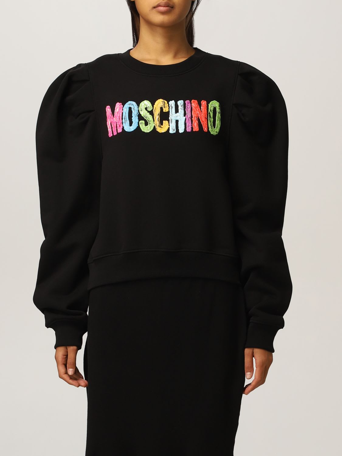 Moschino Couture Sweatshirt Moschino Couture Cotton Sweatshirt With Maxi Sleeves