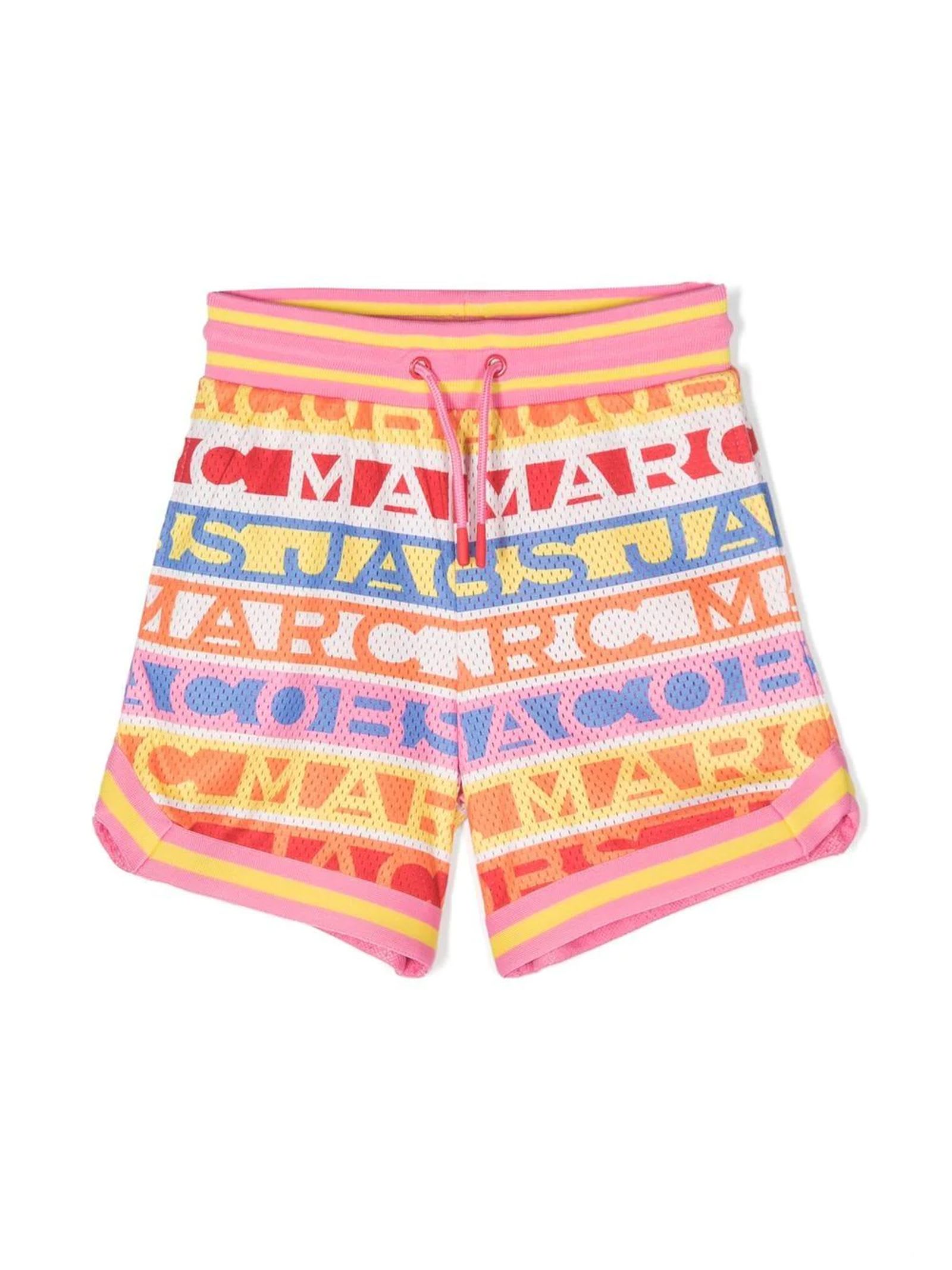 Little Marc Jacobs Kids' Pink Polyester Shorts In Multico