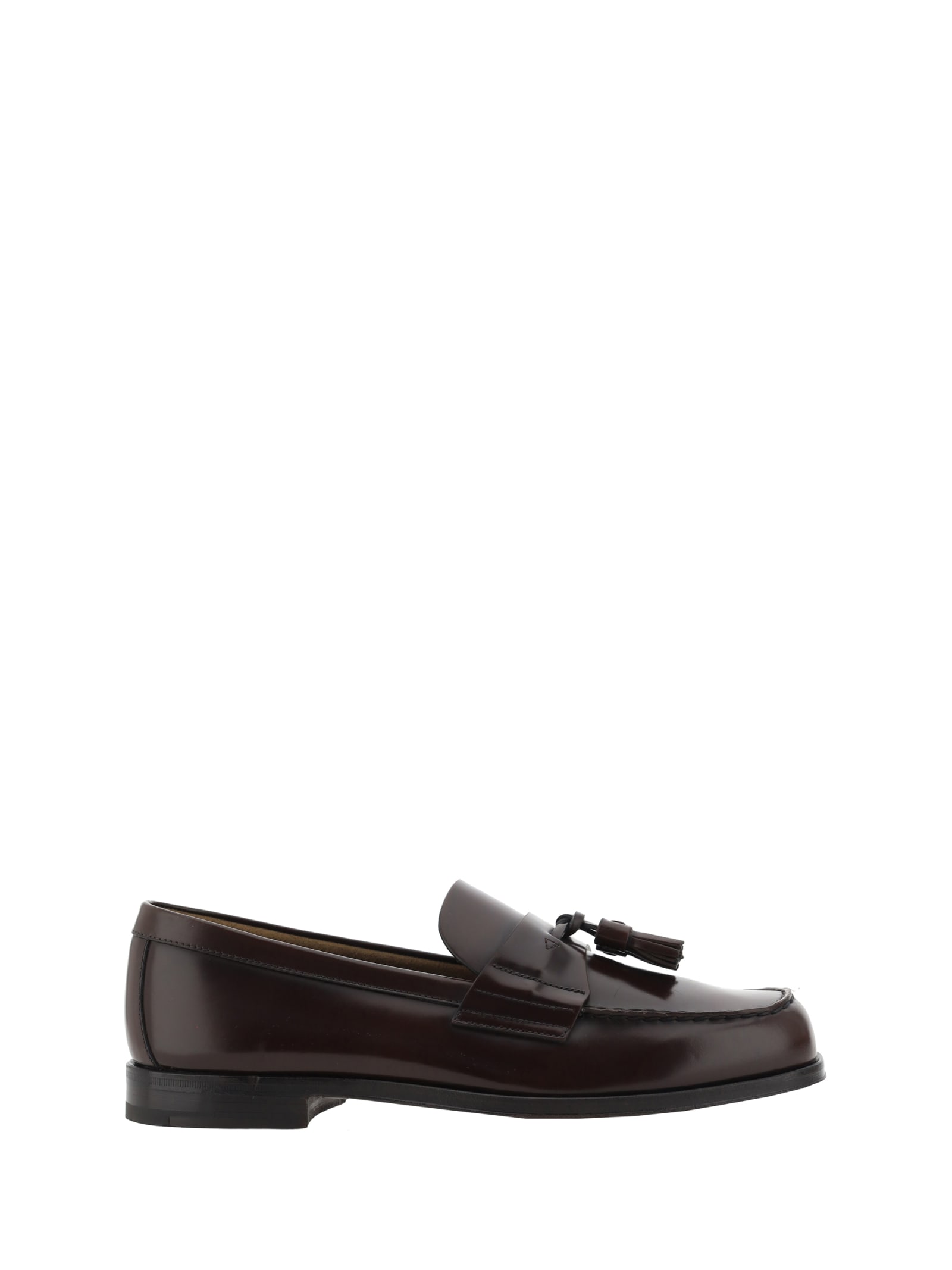 Shop Prada Loafers In Bruciato