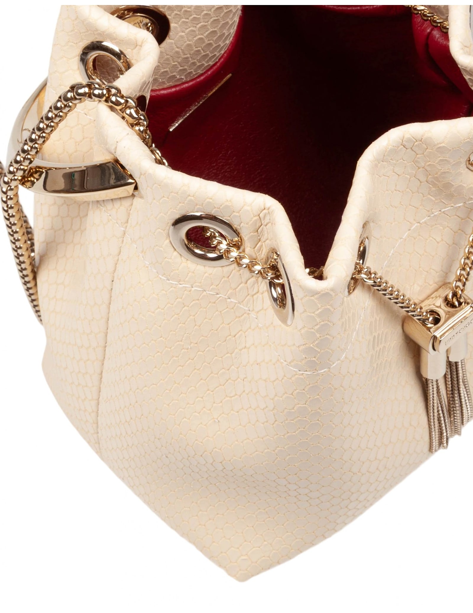 Jimmy Choo Bon Bon Fuc Snakeskin Print Leather Bag In Yellow
