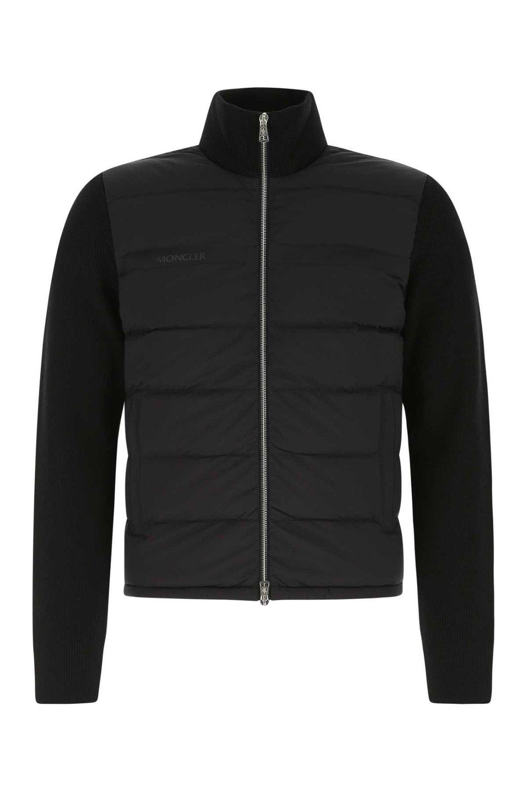 Shop Moncler Padded Panel Zipped Cardigan