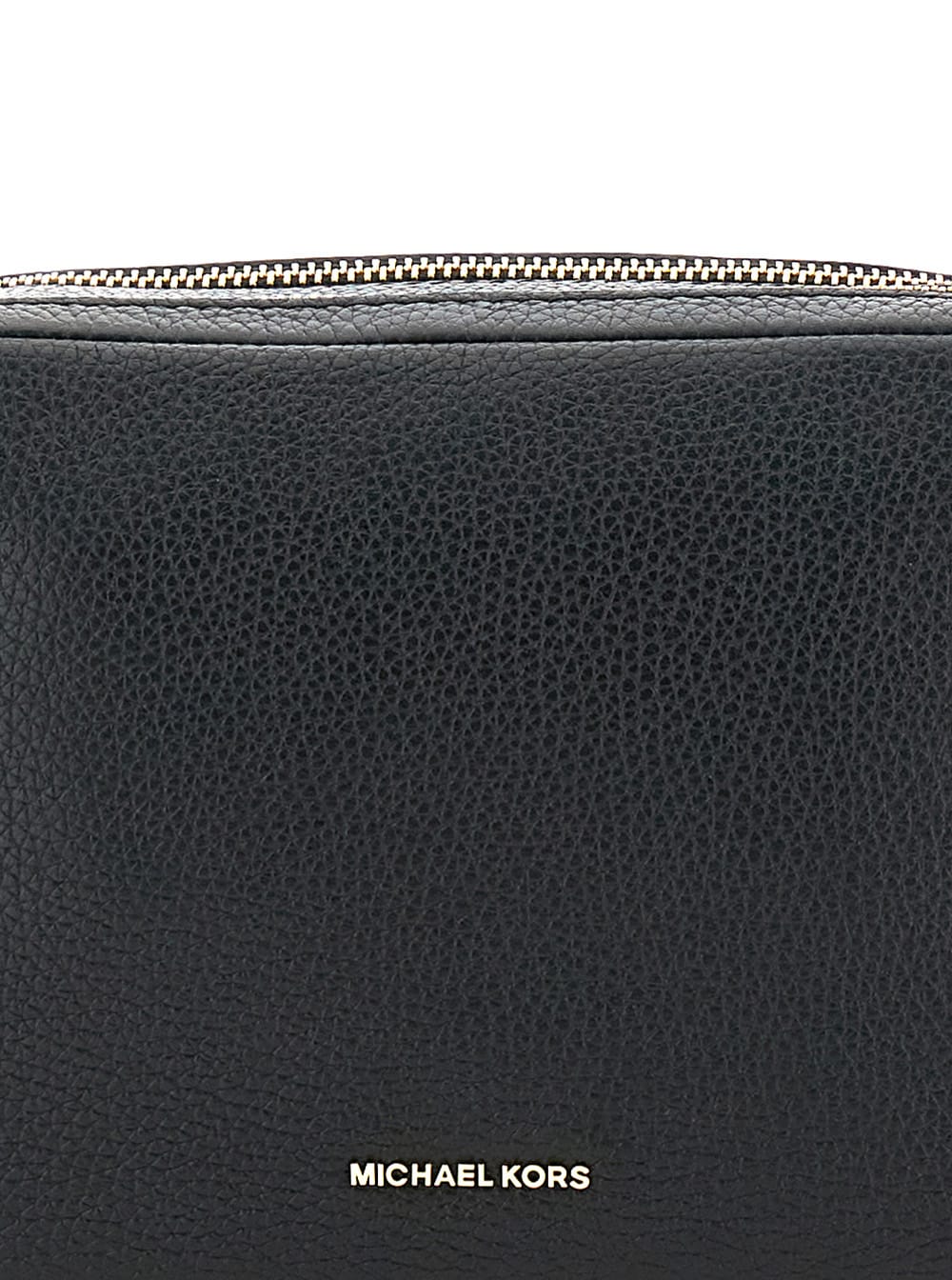 MICHAEL KORS BRYANT BLACK SHOULDER BAG WITH LOGO LETTERING ON THE FRONT AND CHAIN SHOULDER STRAP IN HAMMERED LEAT