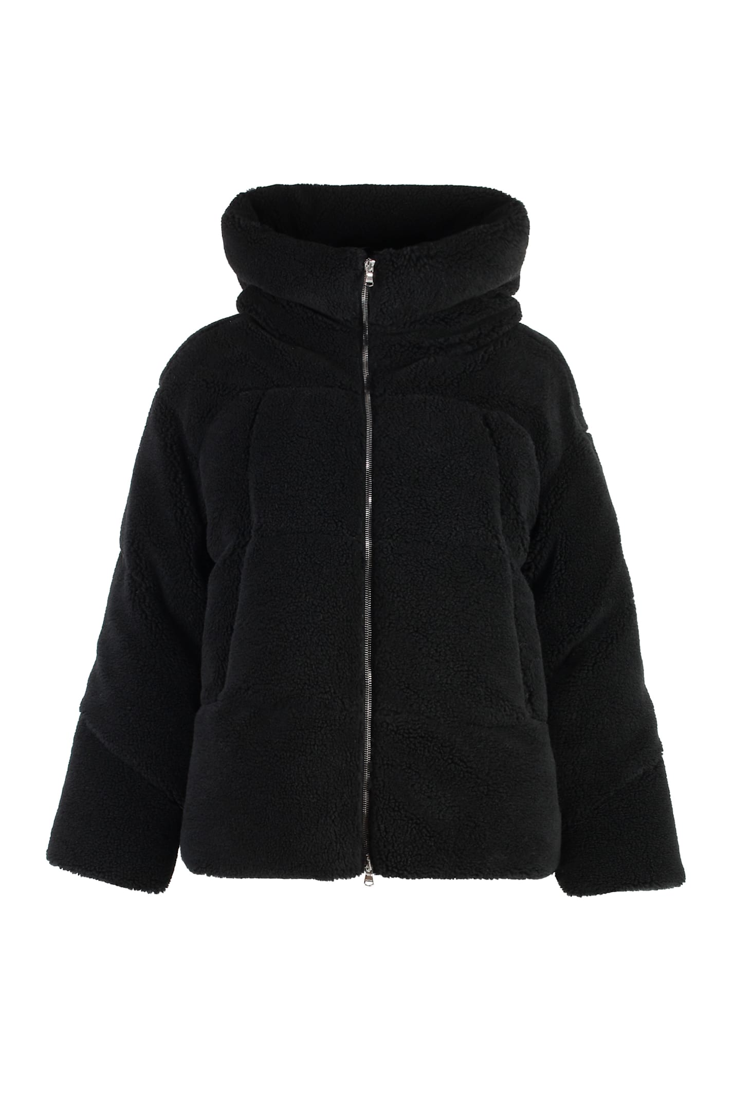 Shop Tatras Hooded Vegan Fur Jacket In Black