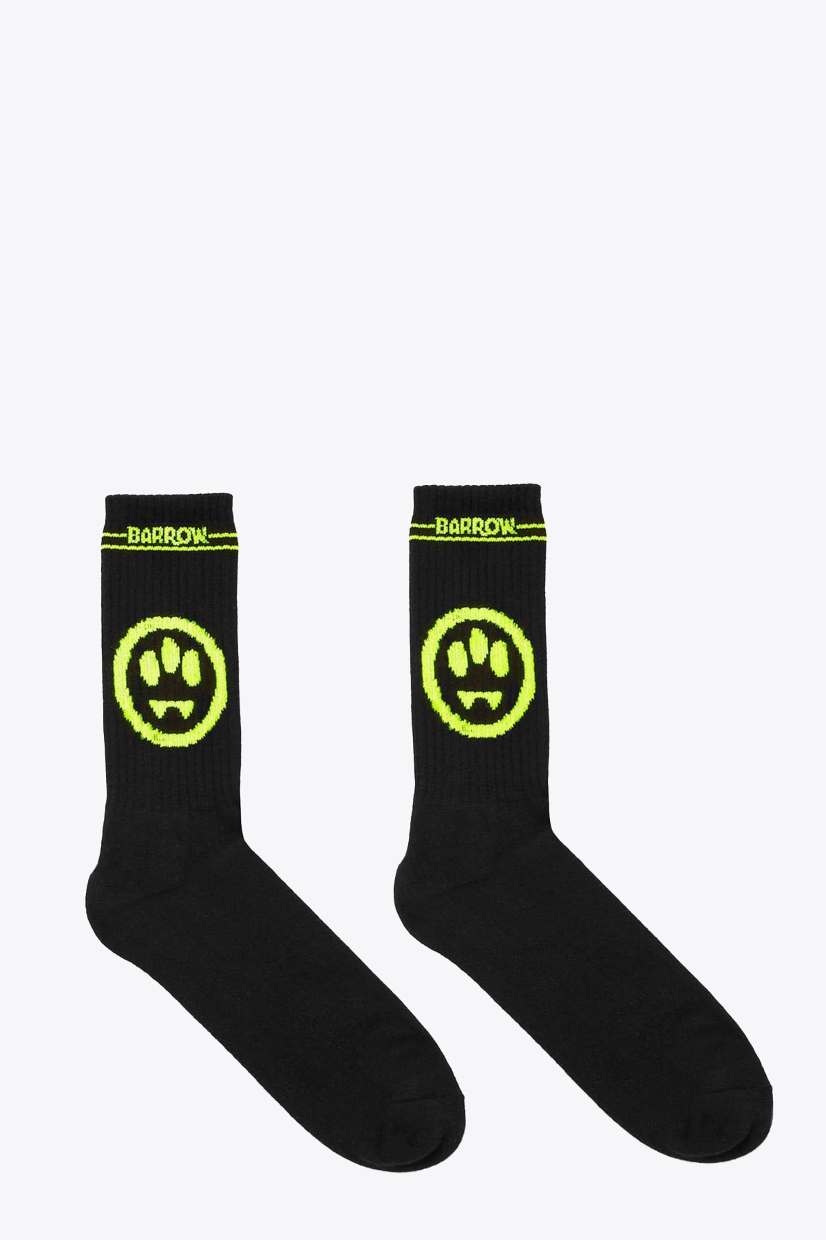 Barrow Socks Black ribbed cotton socks with smile and logo print