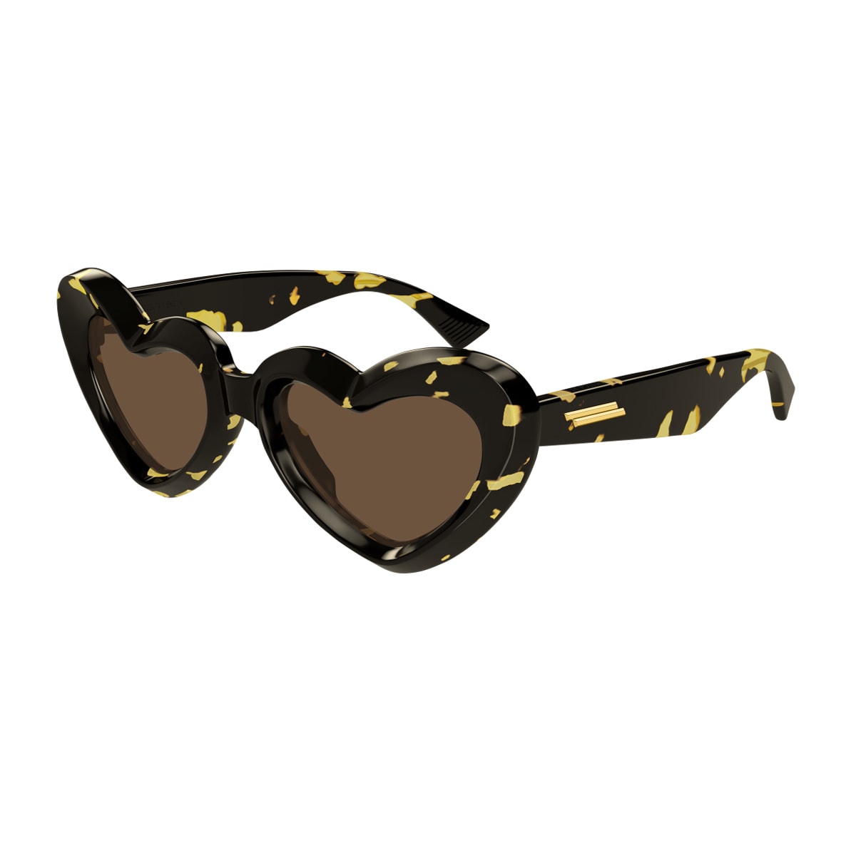 Bottega Veneta Bv1432s Linea Ribbon 002 Havana Brown Sunglasses In Brown