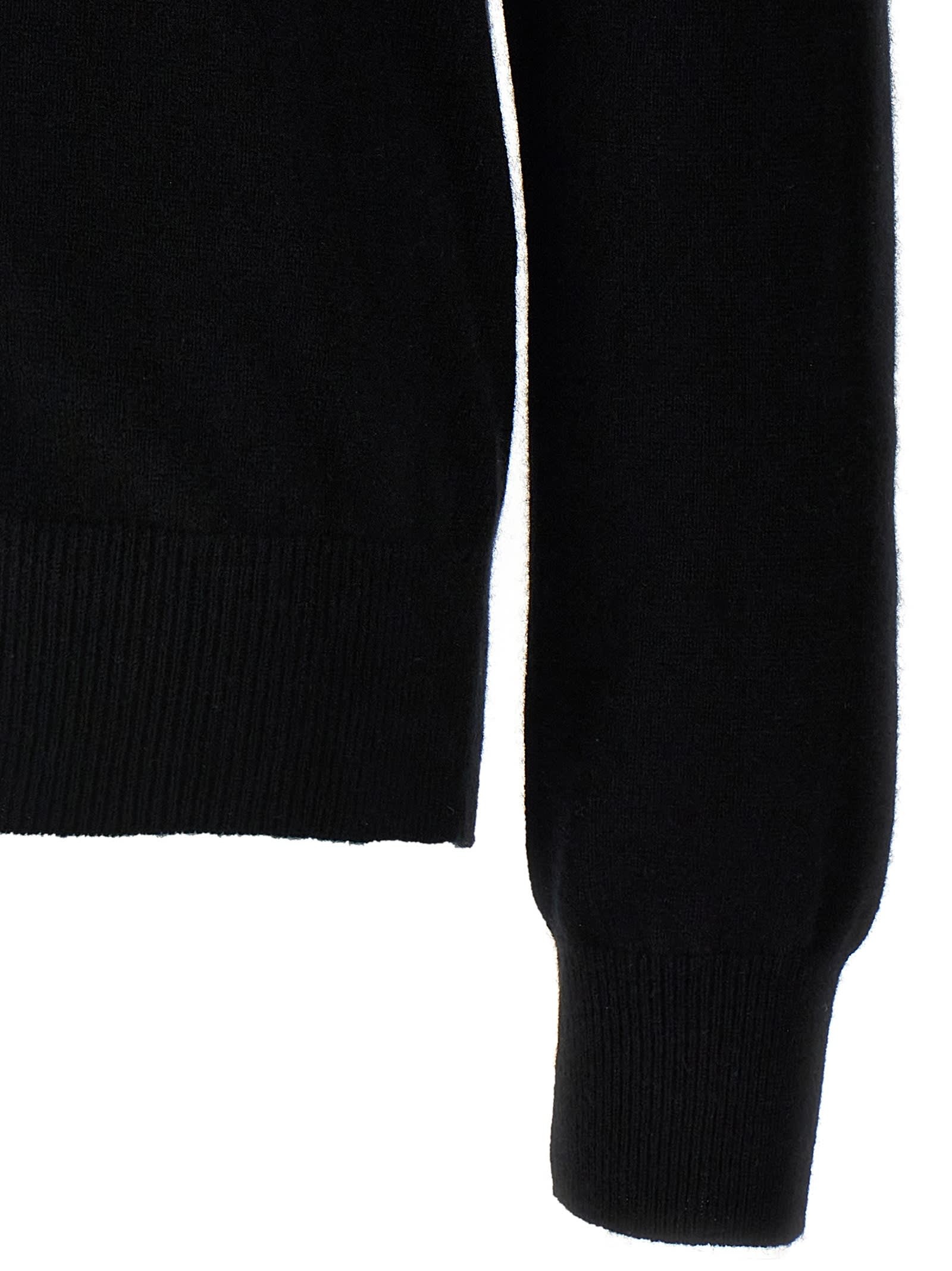 Comme Des Garçons Play Round-neck Cardigan Red Emmblem In Black