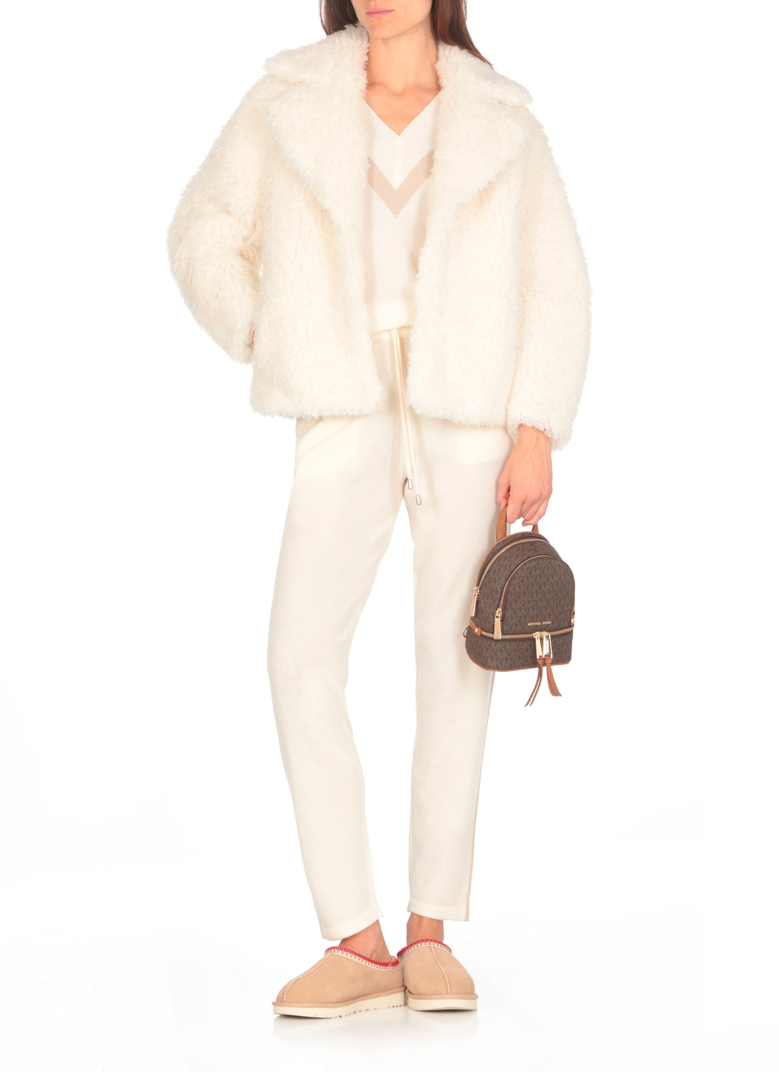 Shop Betta Corradi Bouclé Coat In Ivory