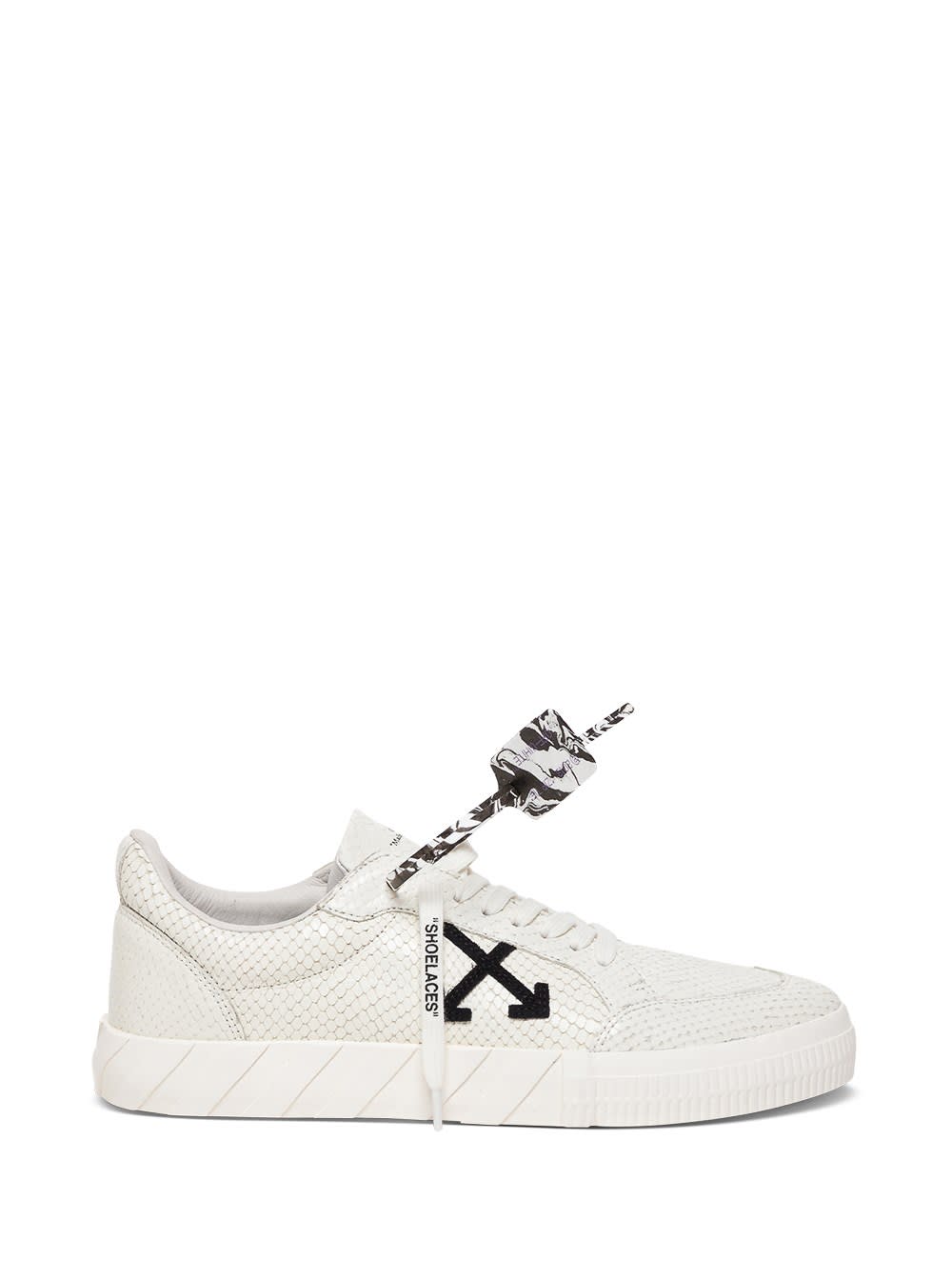 OFF-WHITE LOW VULCANIZED SNEAKERS IN WHITE LEATHER,OMIA085S21LEA0030110