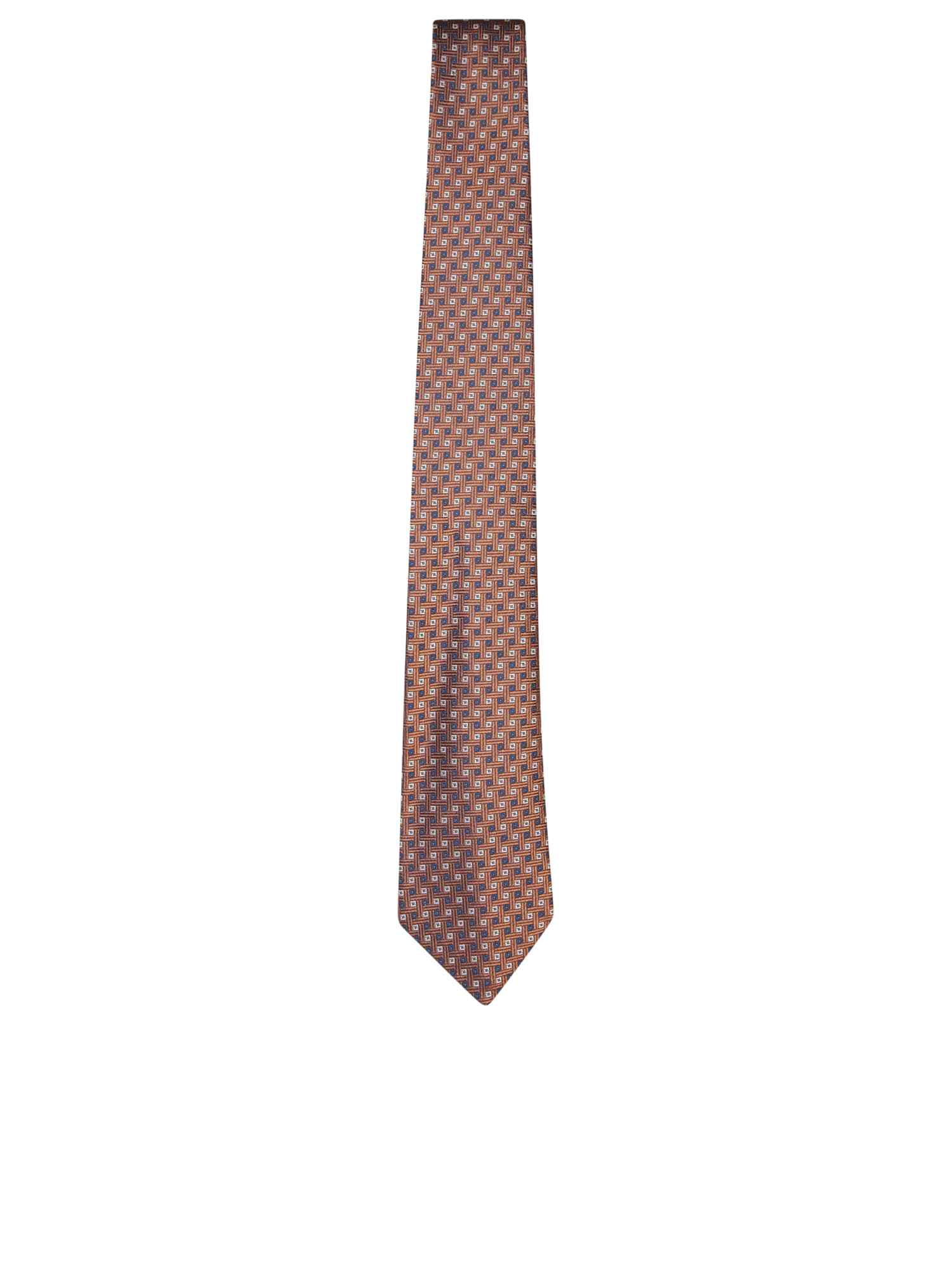 Geometric Multi Blue/white/orange Tie