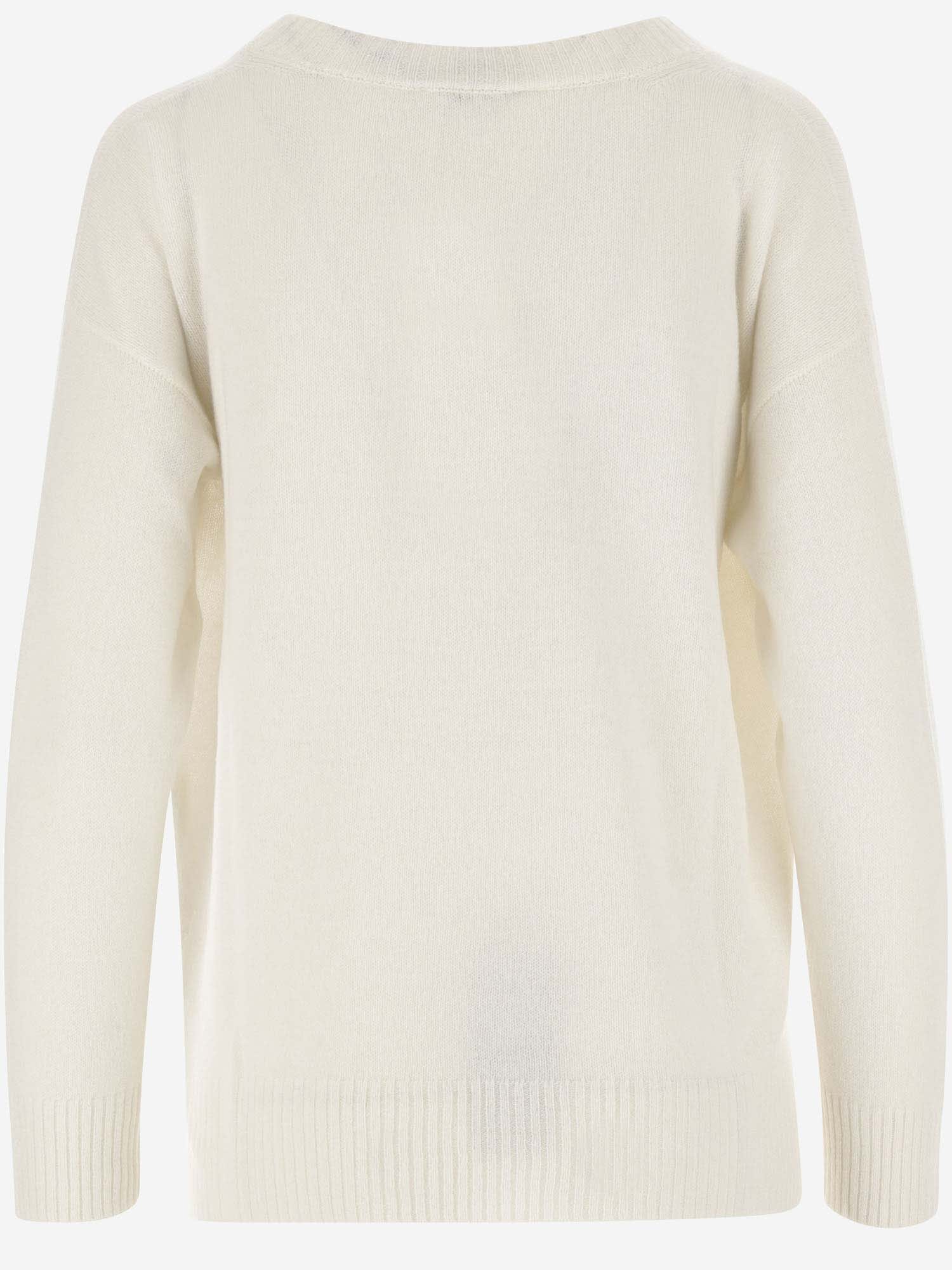 Shop Bruno Manetti Cashmere Pullover In Ivory