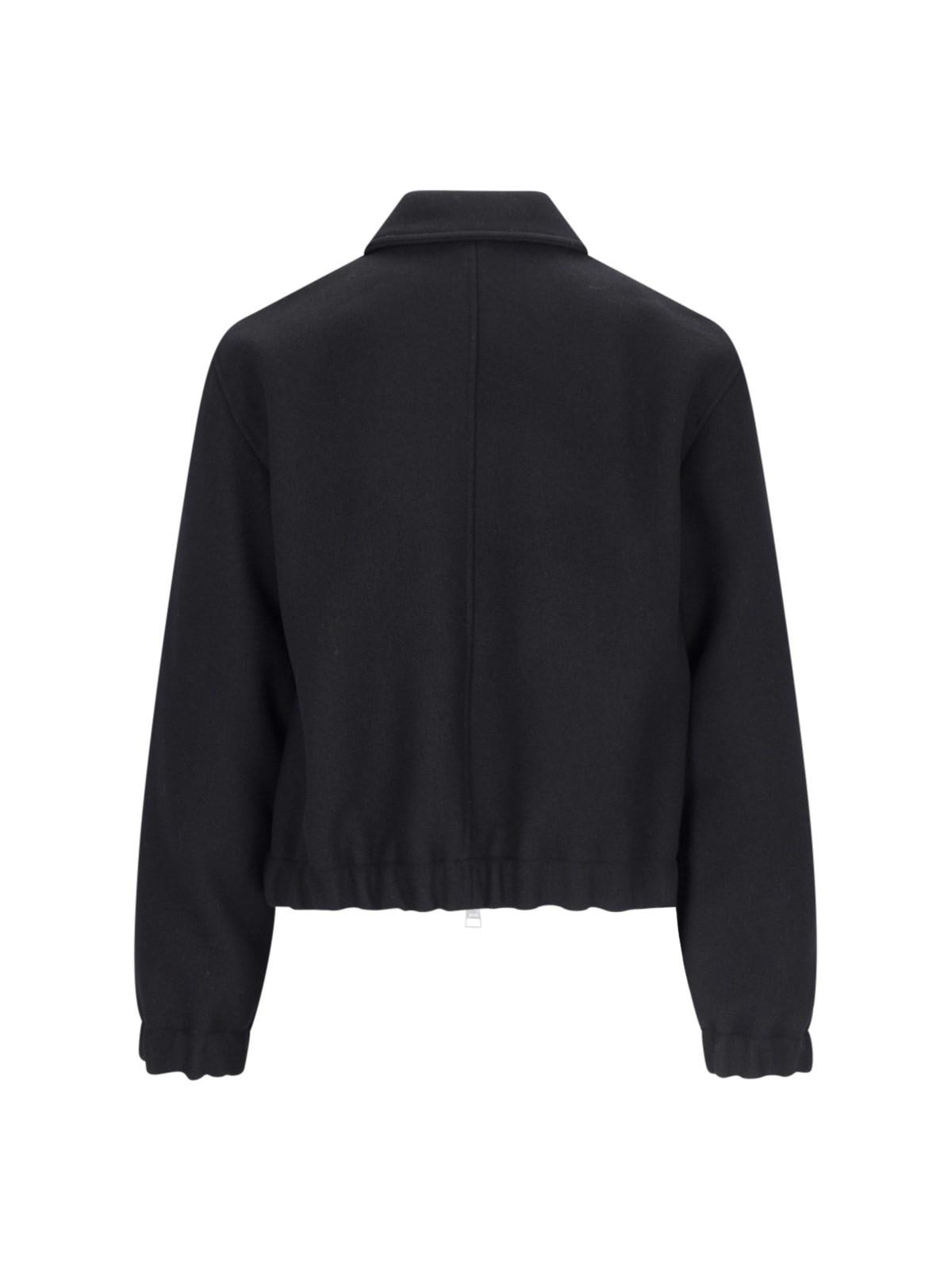 Shop Ami Alexandre Mattiussi Crop Technical Jacket In Black